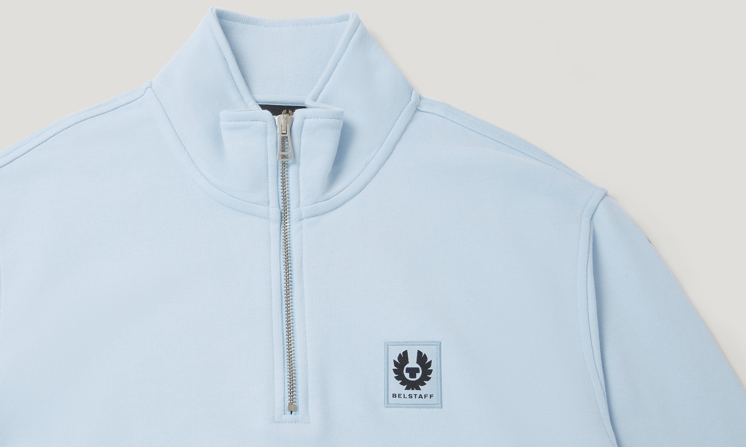 BELSTAFF QUARTER ZIP SWEATSHIRT - Sky Blue