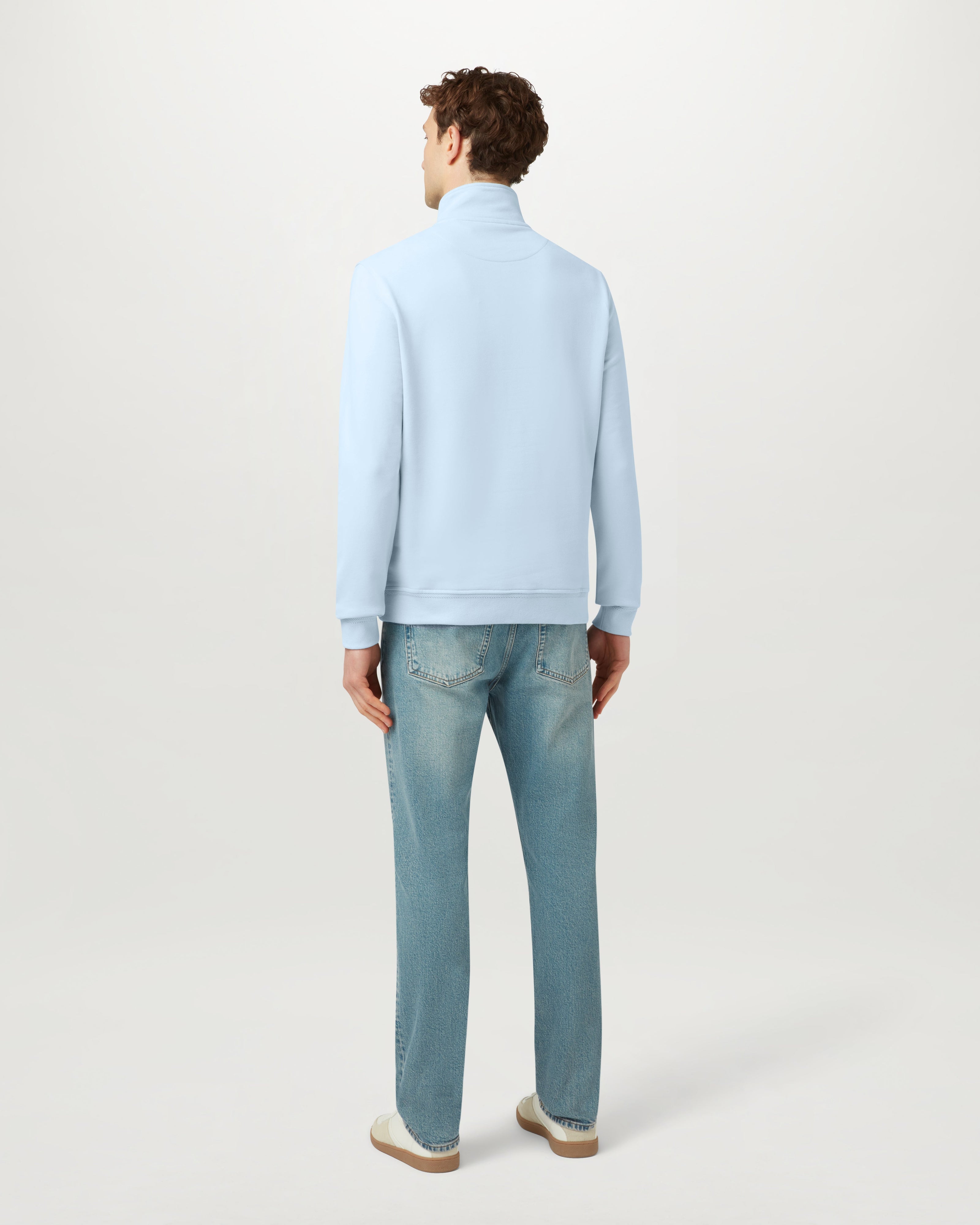 BELSTAFF QUARTER ZIP SWEATSHIRT - Sky Blue