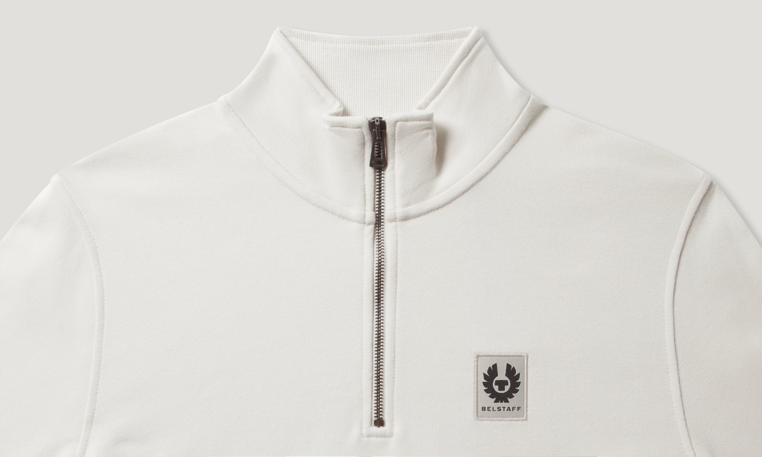 BELSTAFF QUARTER ZIP SWEATSHIRT - Silver Birch