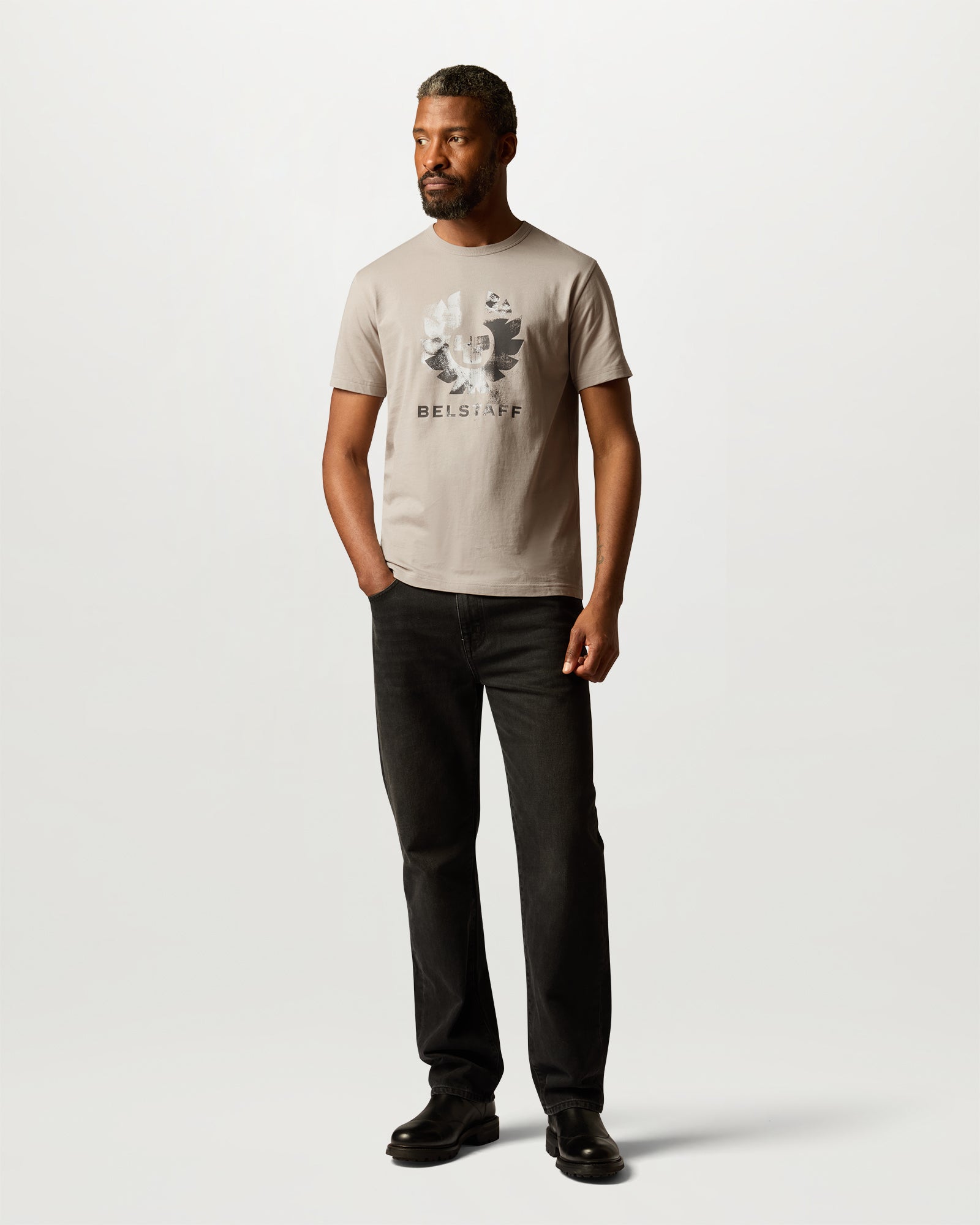 BLUR T-SHIRT COTTON - Concrete