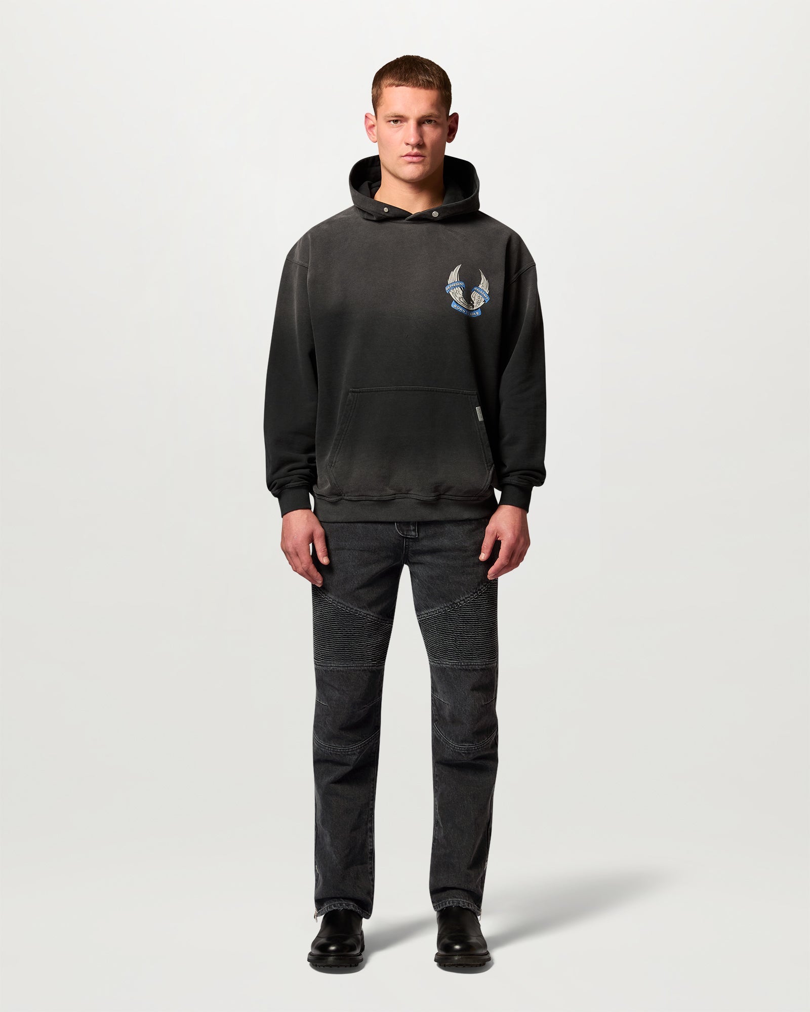 BELSTAFF X REPRESENT BORN TO BIKE HOODIE - Aged Black