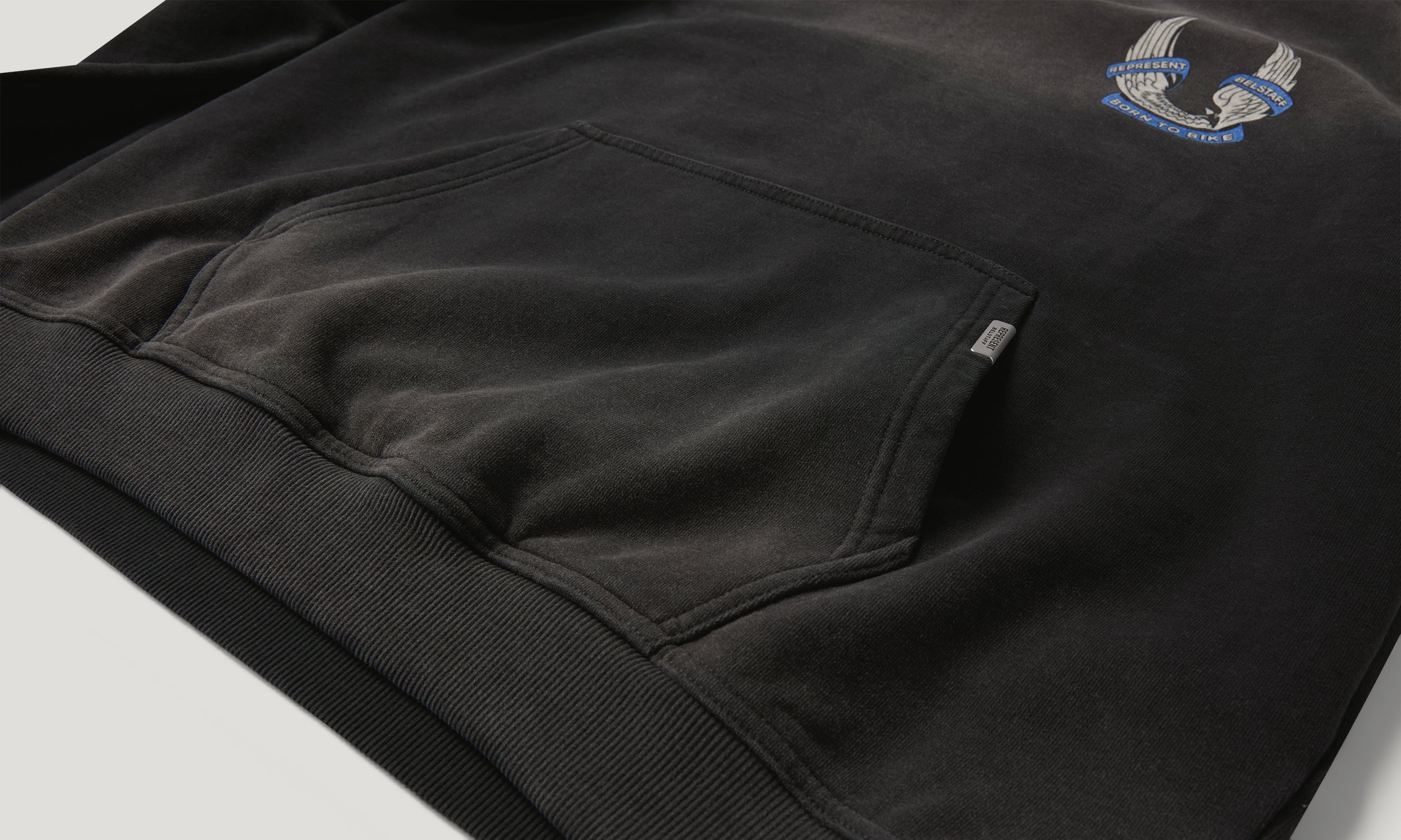 BELSTAFF X REPRESENT BORN TO BIKE HOODIE - Aged Black
