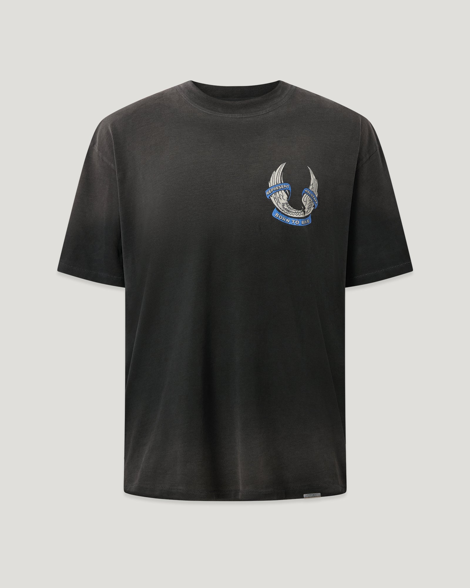 BELSTAFF X REPRESENT BORN TO BIKE T-SHIRT - Aged Black
