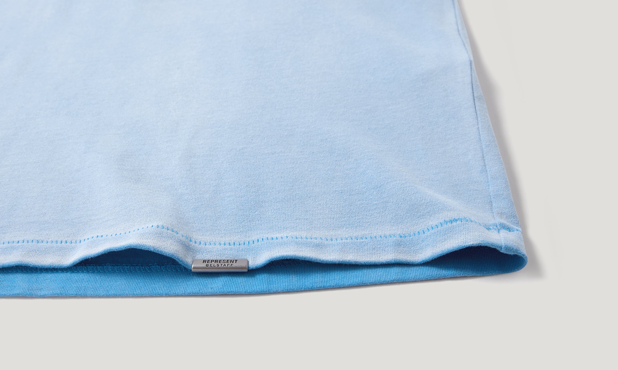 BELSTAFF X REPRESENT BORN TO BIKE T-SHIRT - Washed Blue
