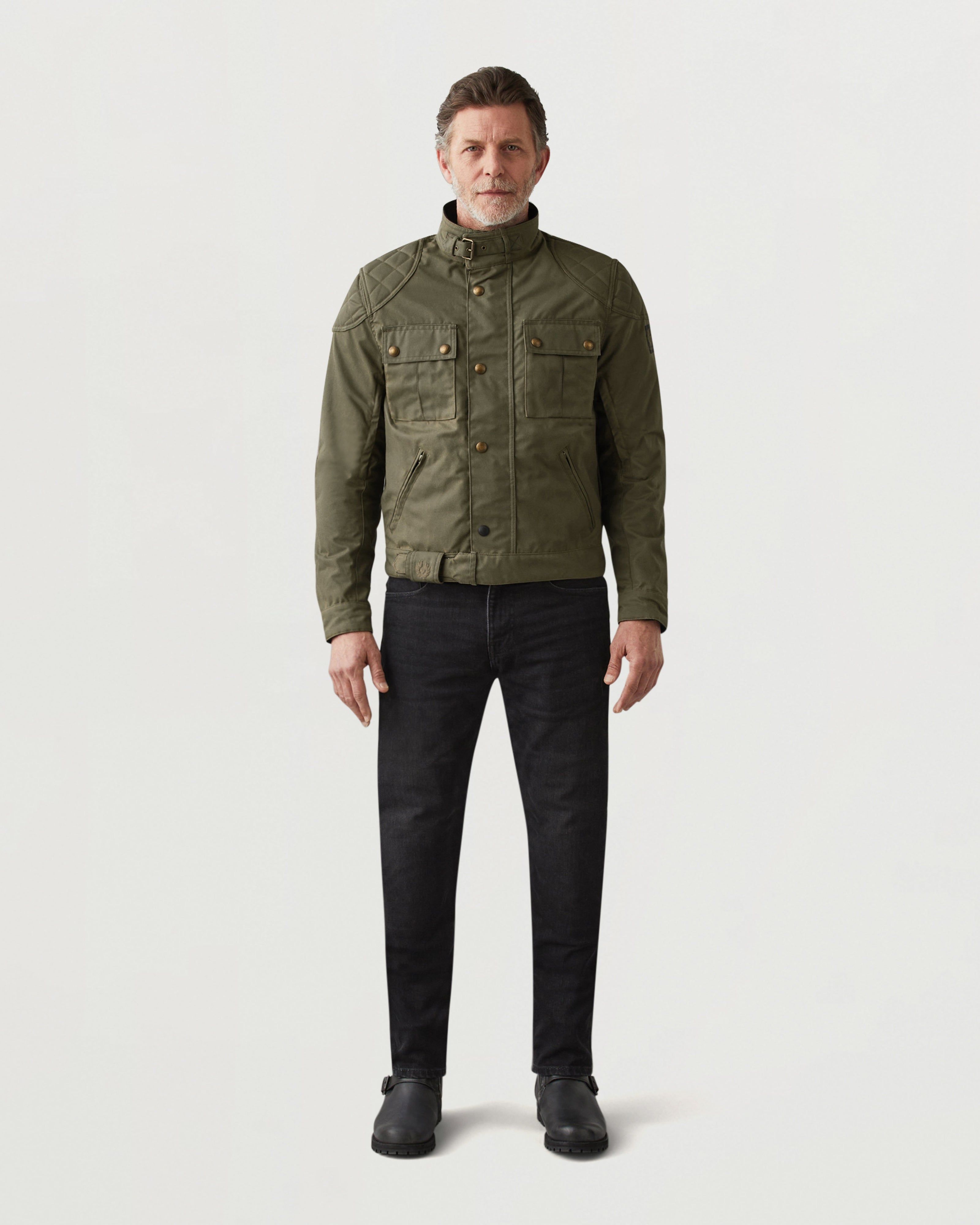 BROOKLANDS MOTORCYCLE JACKET - Olive Green