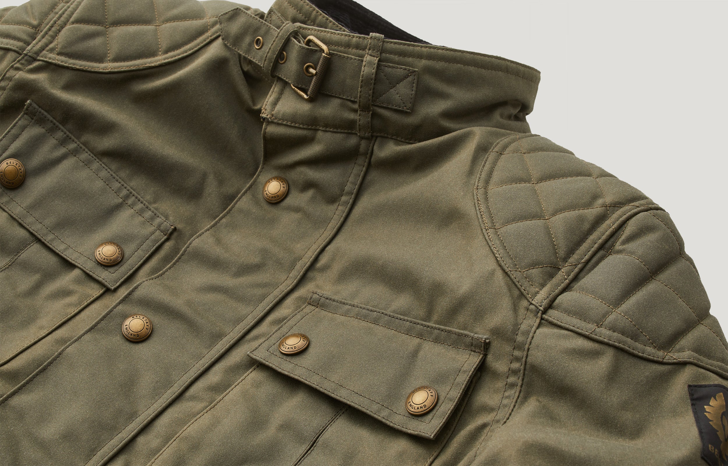 BROOKLANDS MOTORCYCLE JACKET - Olive Green