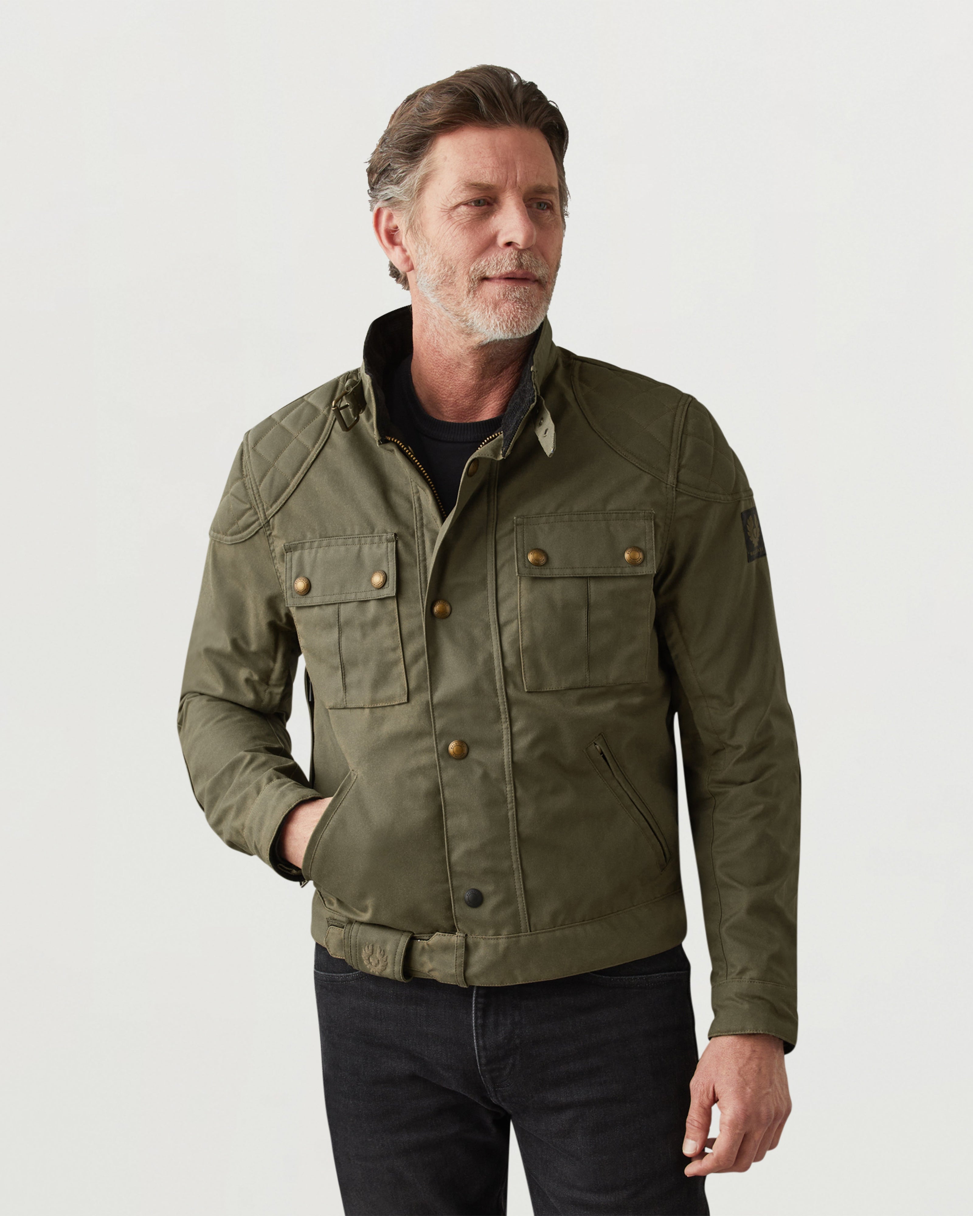 BROOKLANDS MOTORCYCLE JACKET - Olive Green