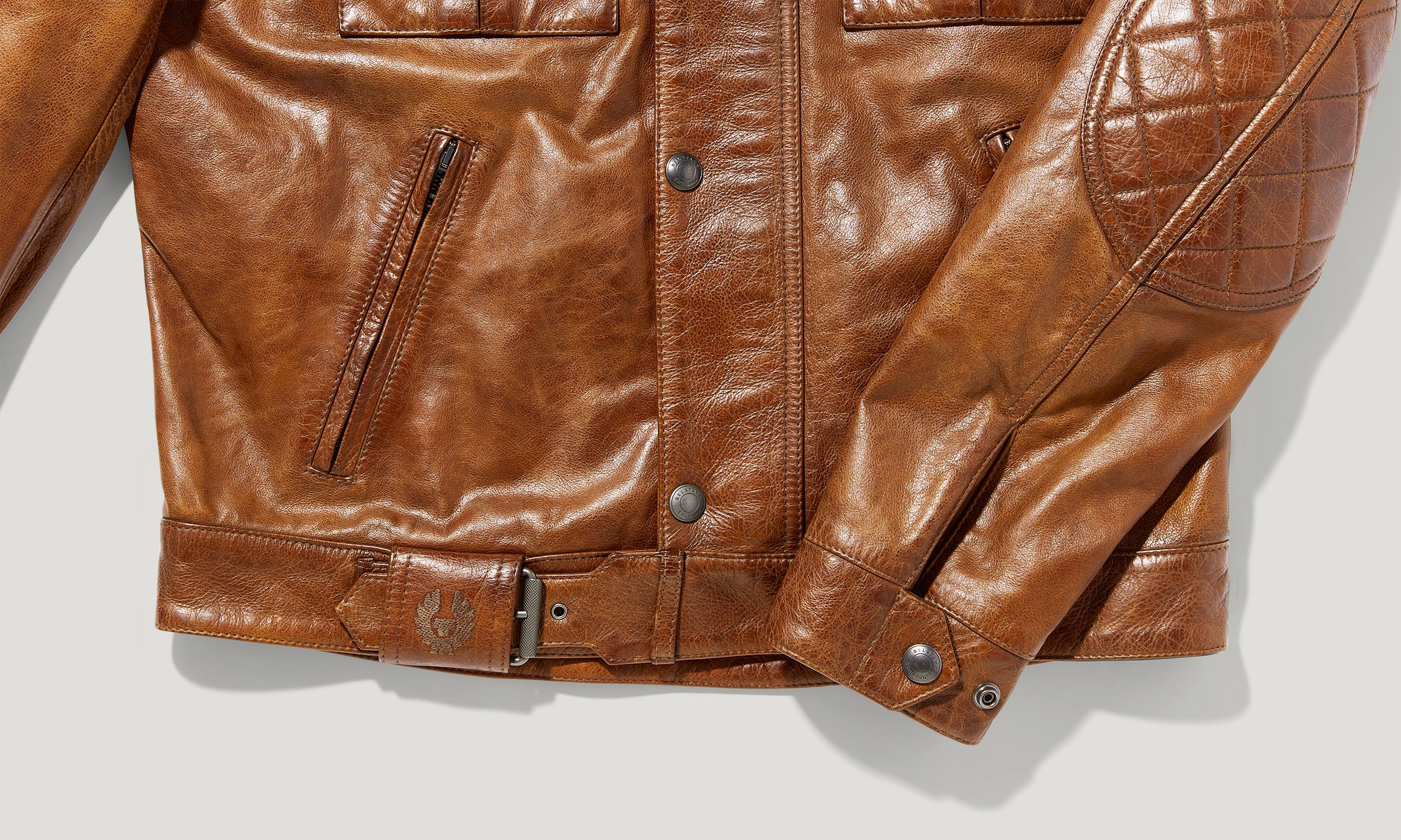 CHAQUETA MOTERA BROOKLANDS - Marrón cuero cobrizo
