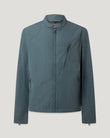 Teal lightweight Chase jacket with stand collar and diagonal zip chest pocket.