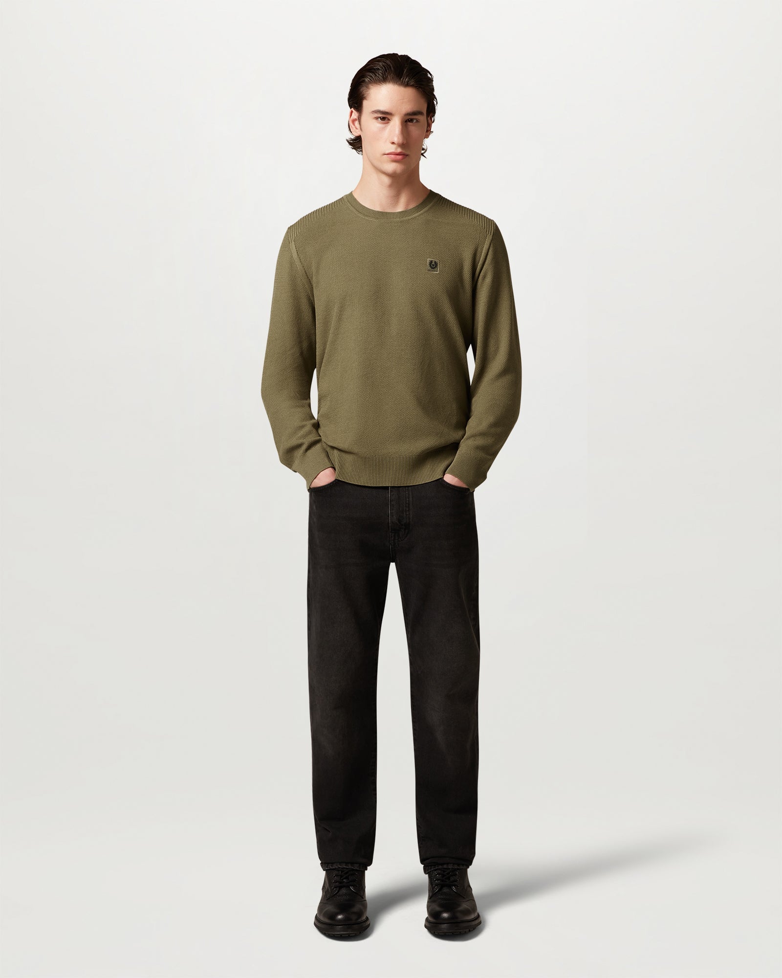 MAGLIONE COAST CON LAVORAZIONE A MAGLIA - Verde militare