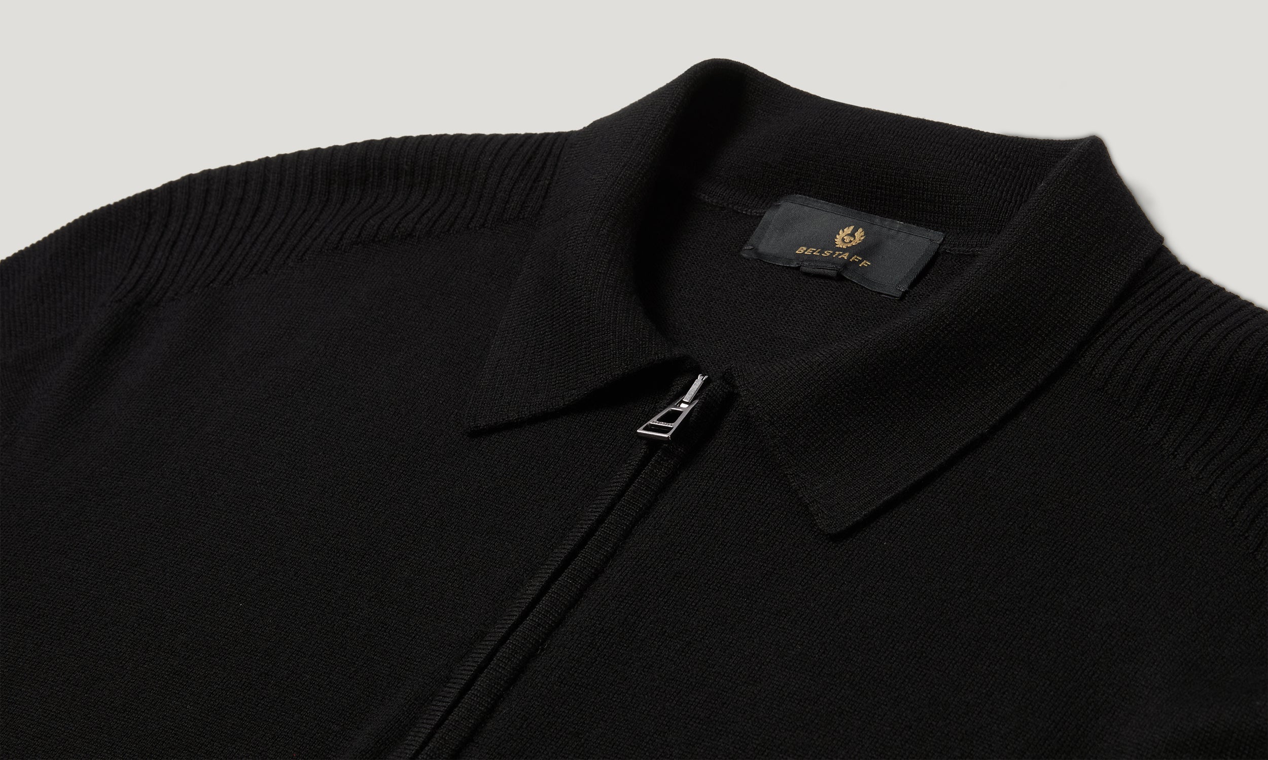 COLDEN KNITTED POLO - Black
