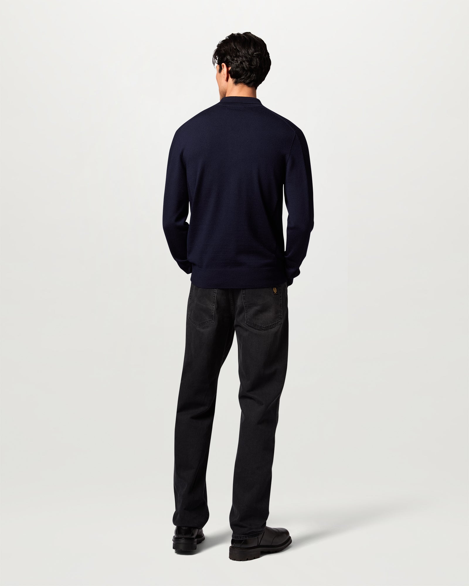 COLDEN KNITTED POLO - Dark Ink