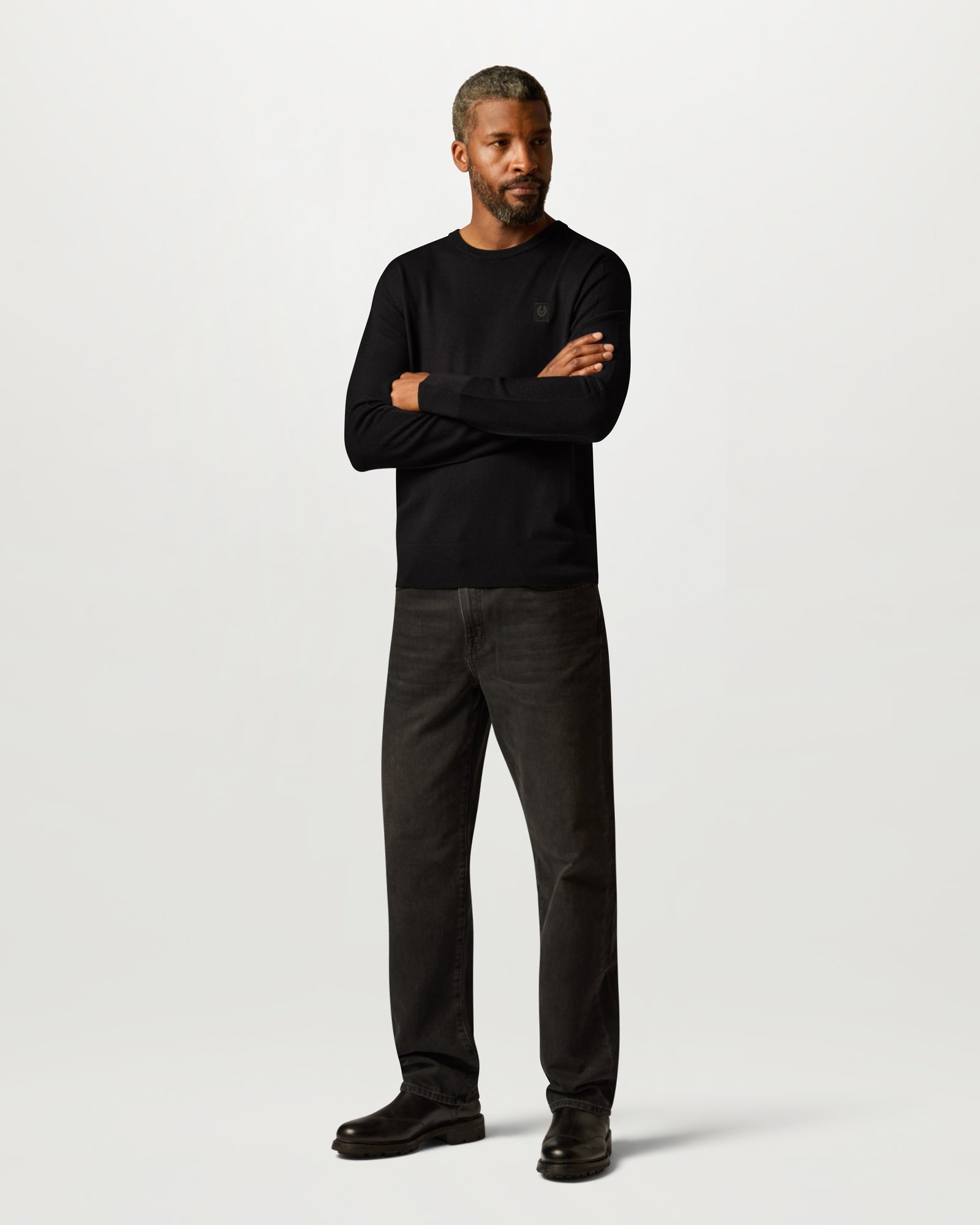 JERSEY DE CUELLO REDONDO DE MERINO COLDEN - Negro