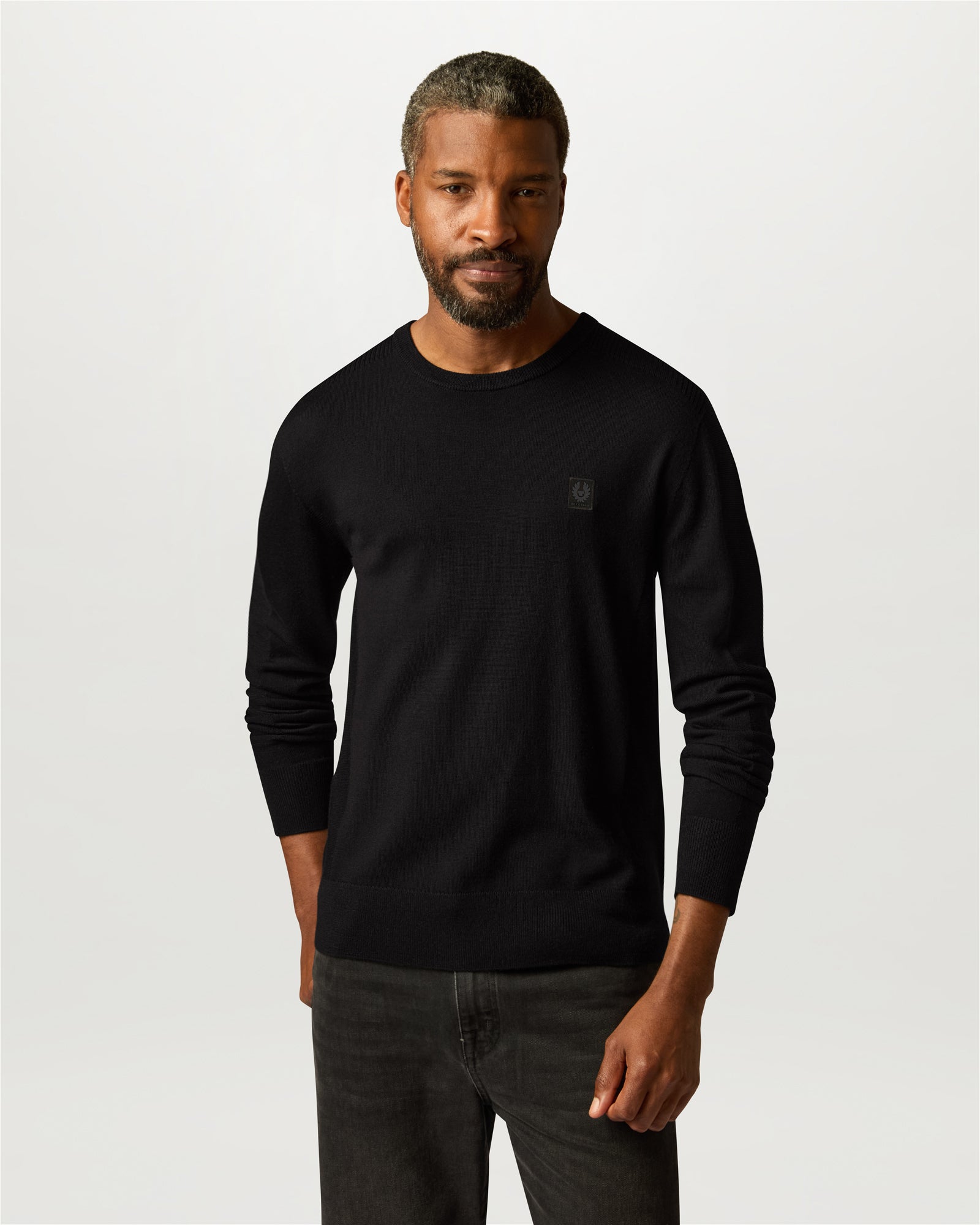 JERSEY DE CUELLO REDONDO DE MERINO COLDEN - Negro