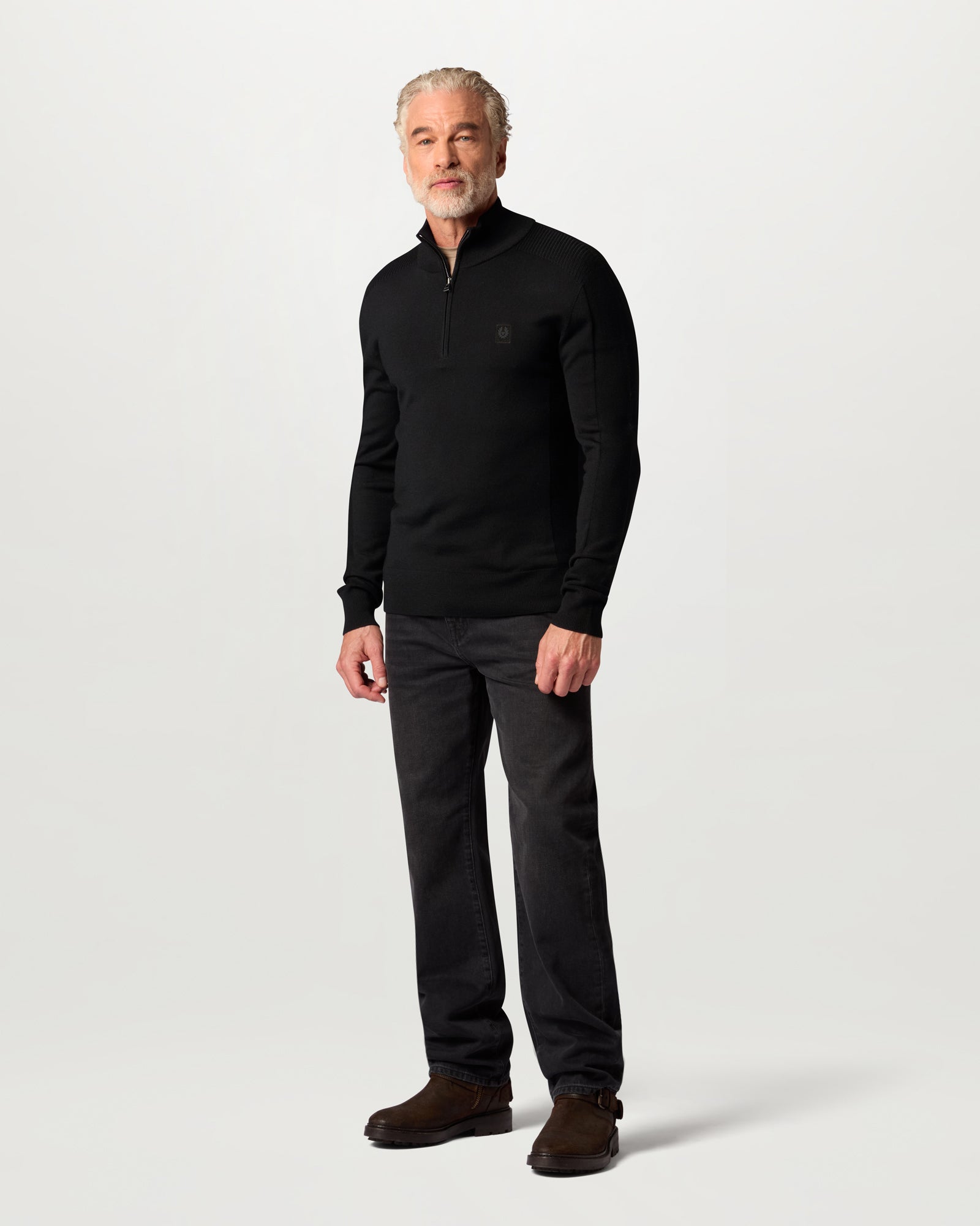 COLDEN MERINO QUARTER ZIP - Black