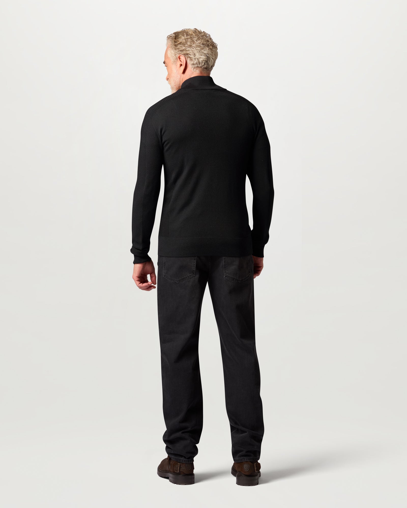 COLDEN MERINO QUARTER ZIP - Black