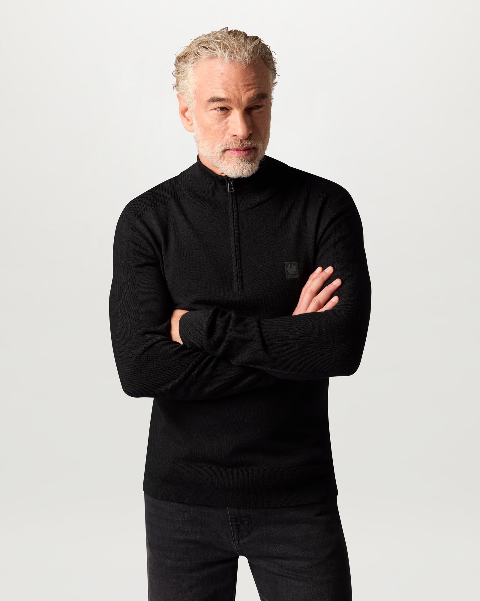 COLDEN MERINO QUARTER ZIP - Black