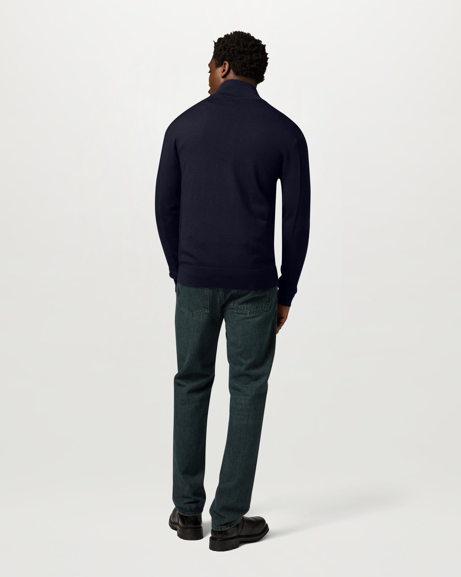 COLDEN MERINO QUARTER ZIP - Dark Ink