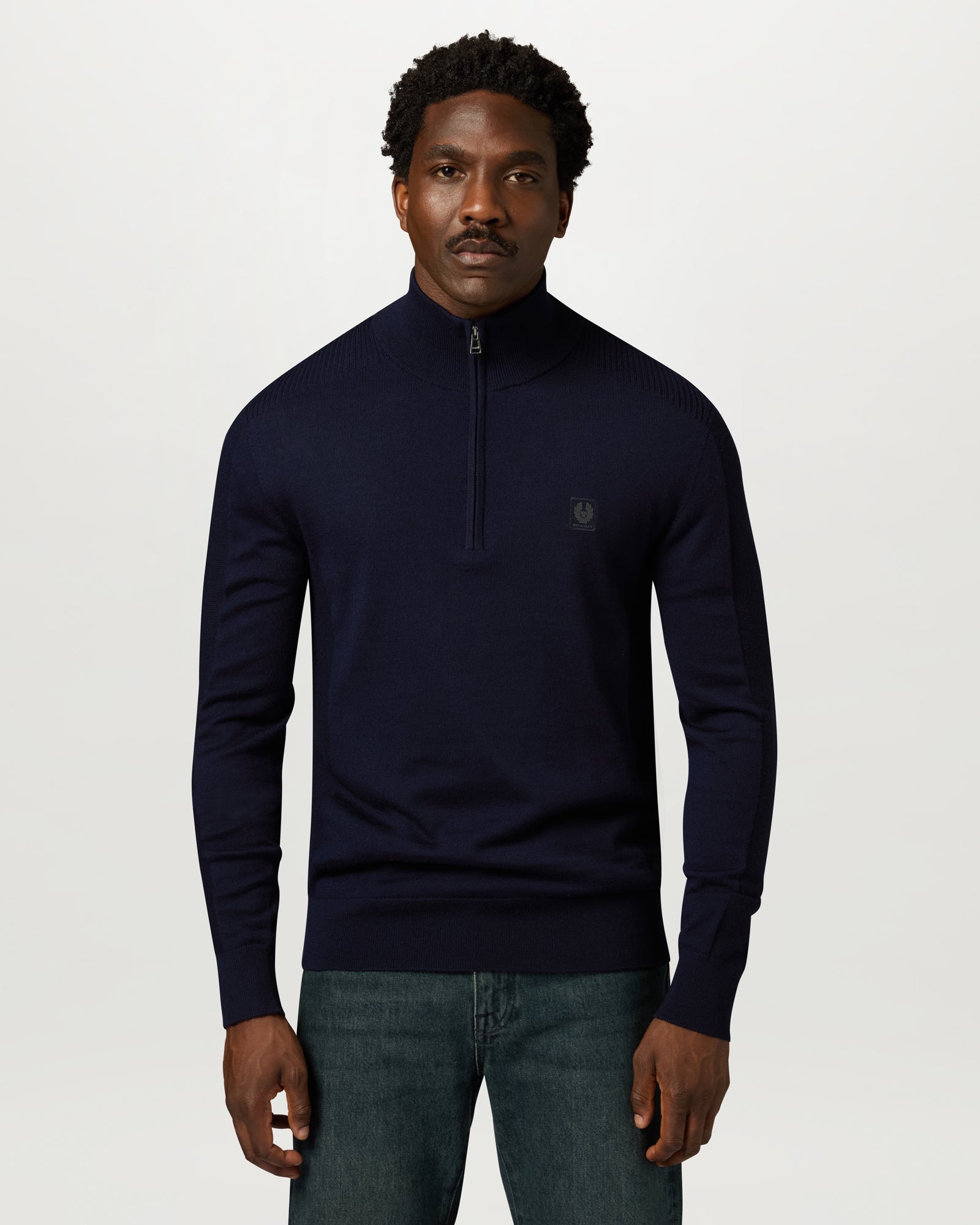 COLDEN MERINO QUARTER ZIP - Dark Ink