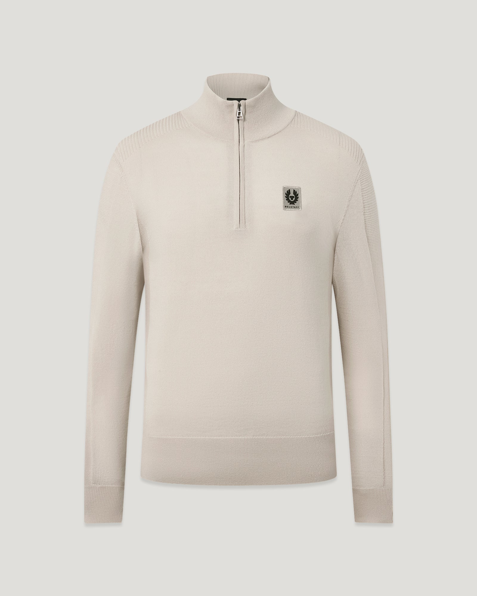 COLDEN MERINO QUARTER ZIP - Pale Stone