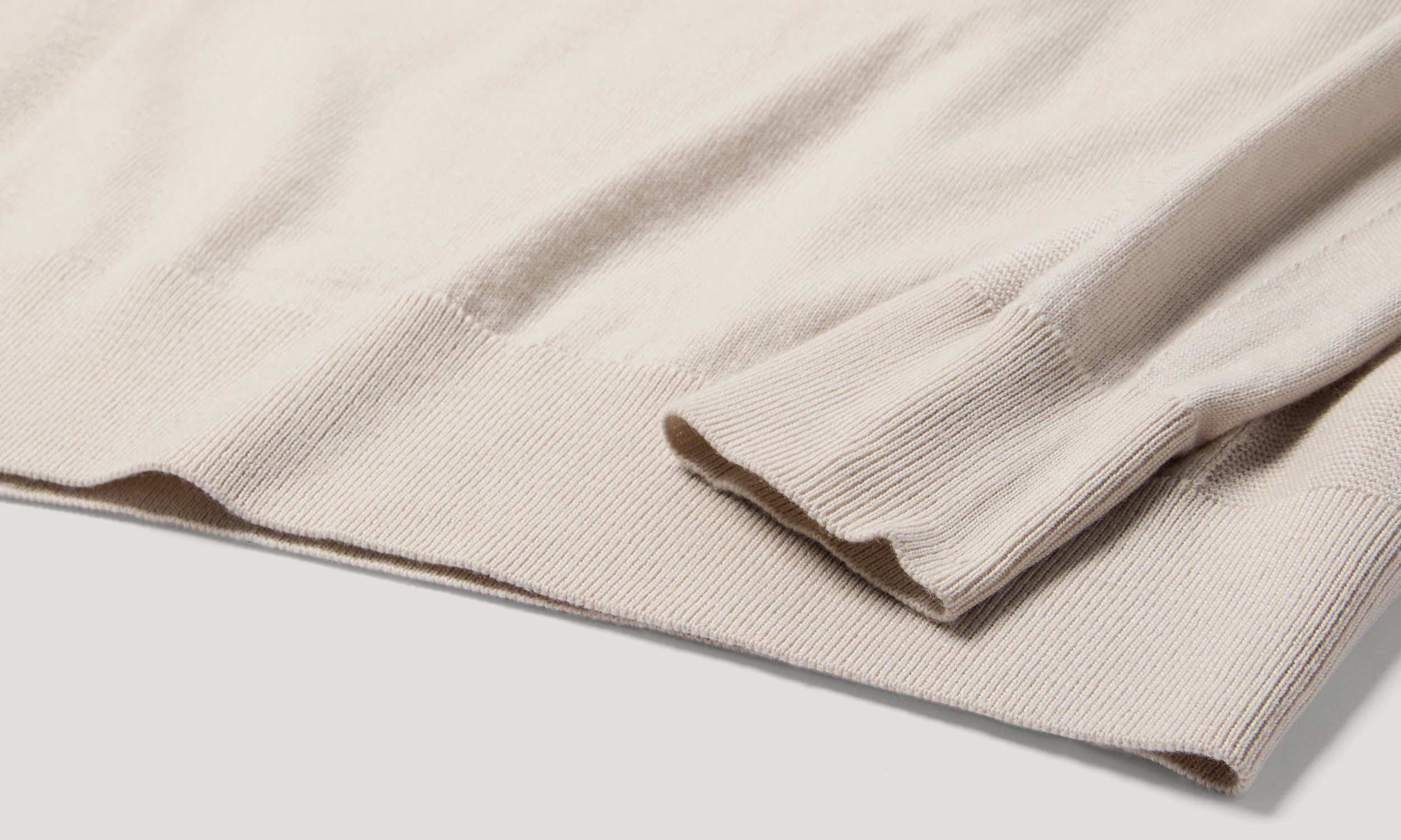 COLDEN MERINO QUARTER ZIP - Pale Stone
