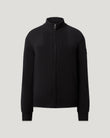 Black Commander Full Zip cardigan with a high ribbed collar and front zip.