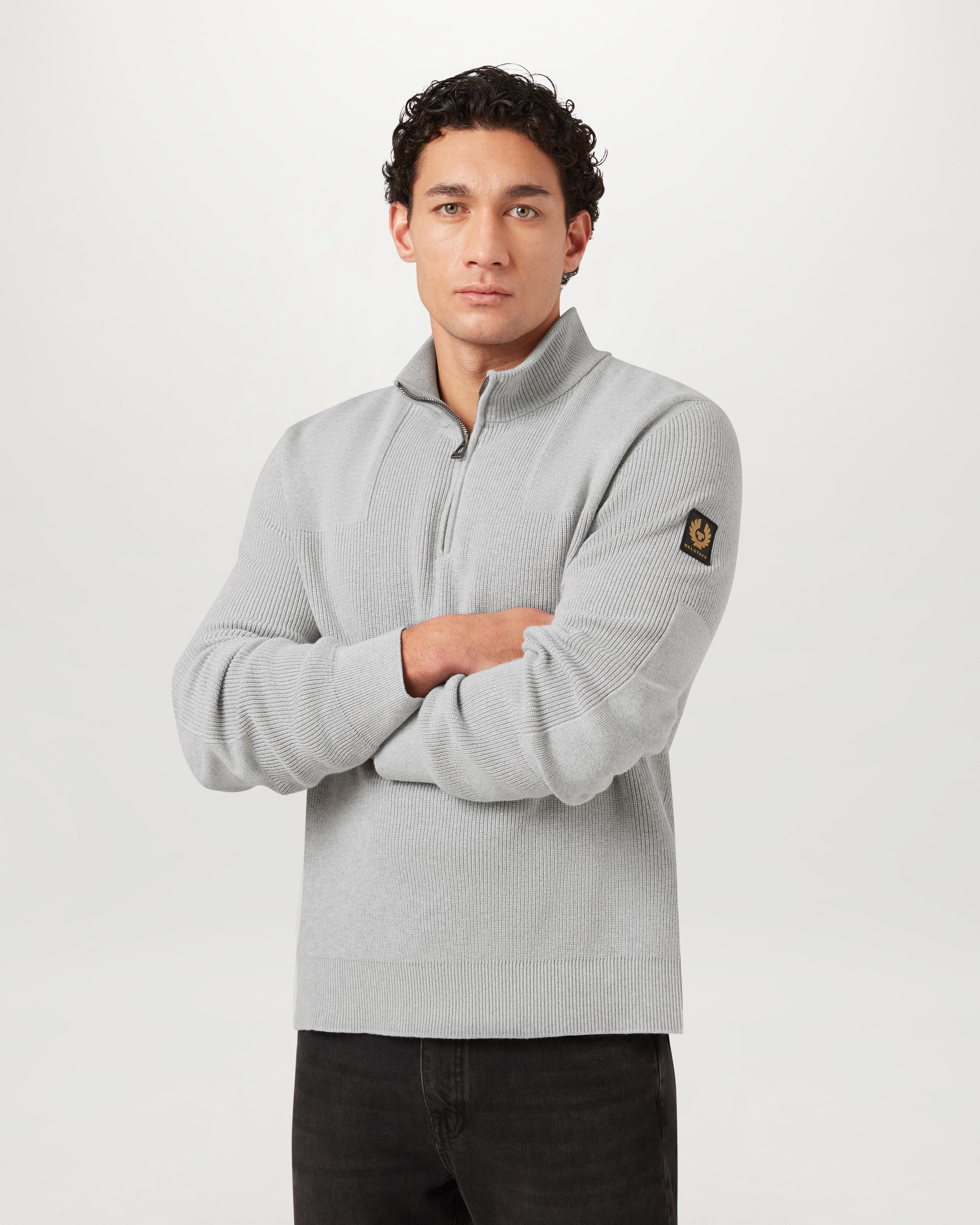 COMMANDER QUARTER ZIP JUMPER - Old Silver Heather