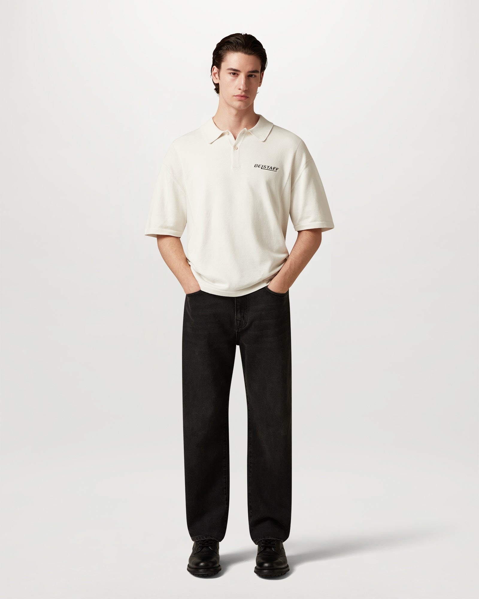 COMPETITION KNITTED POLO - Chalk