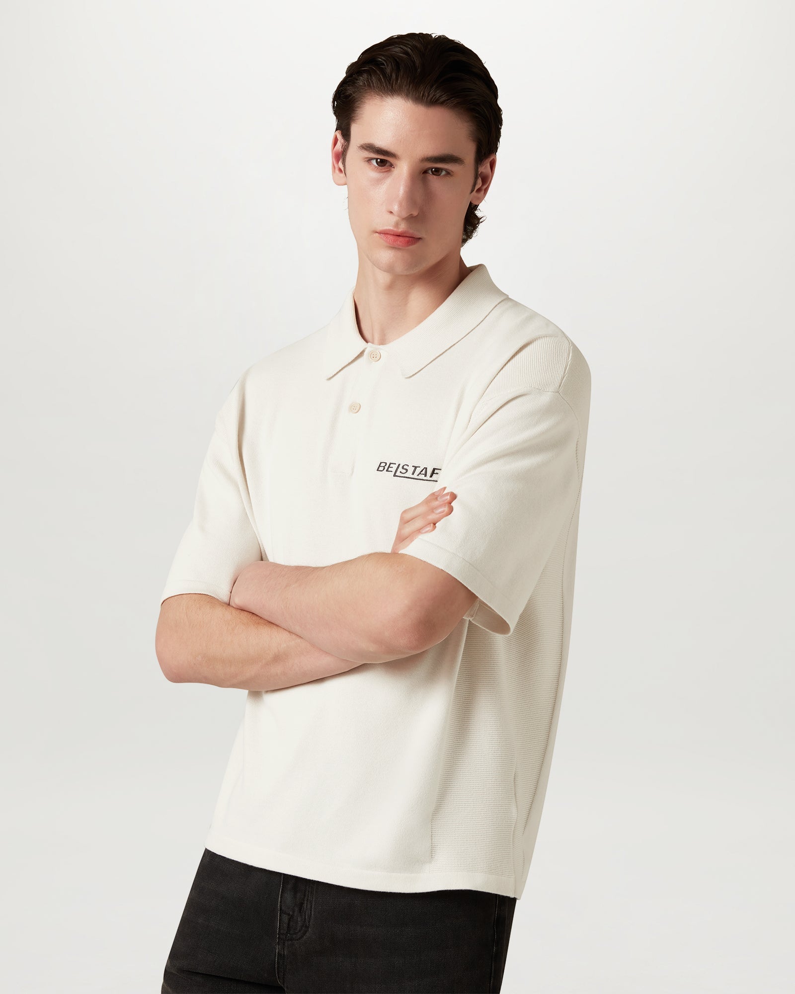 COMPETITION KNITTED POLO - Chalk
