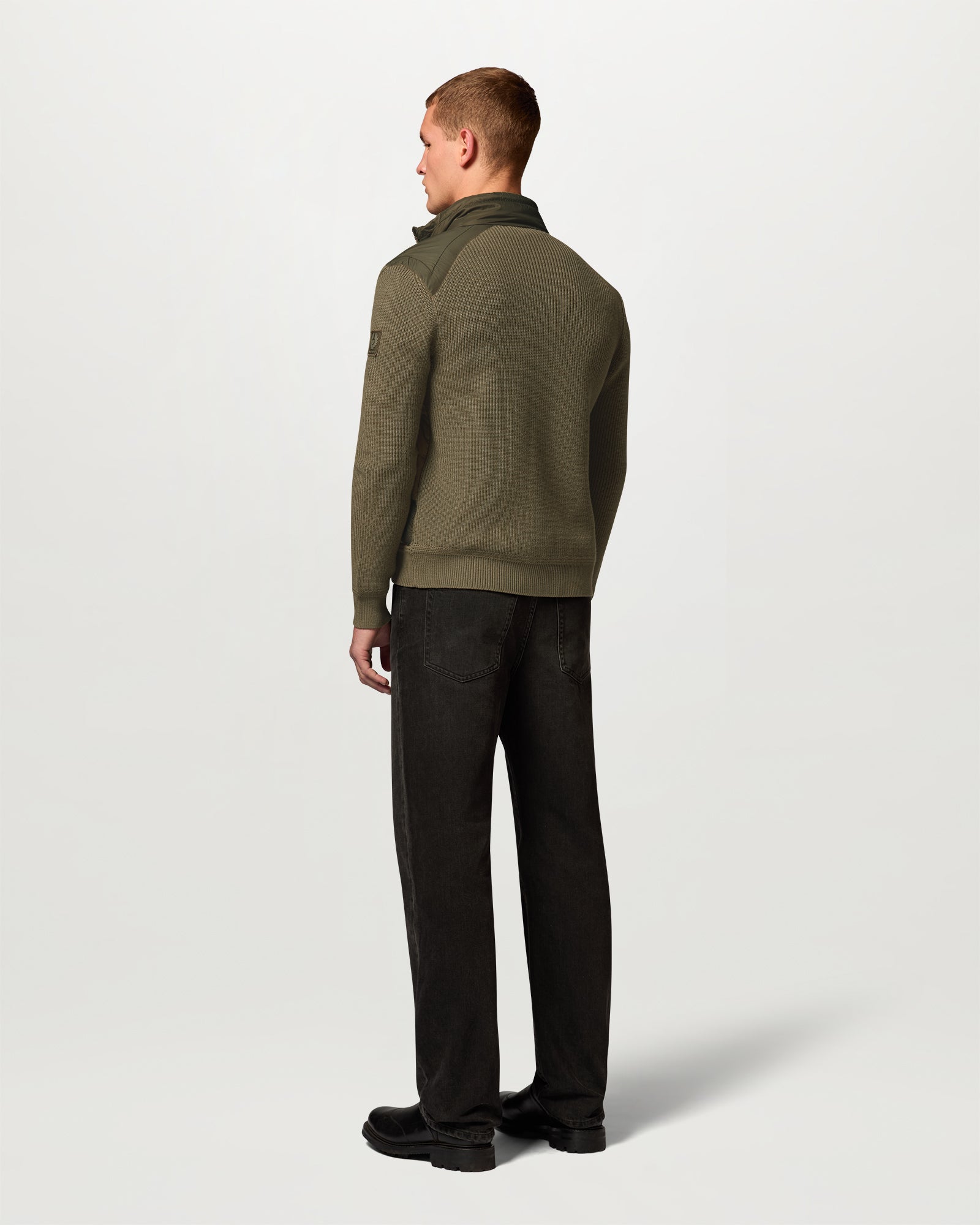 COMPOUND CARDIGAN DOWN - Khaki Green