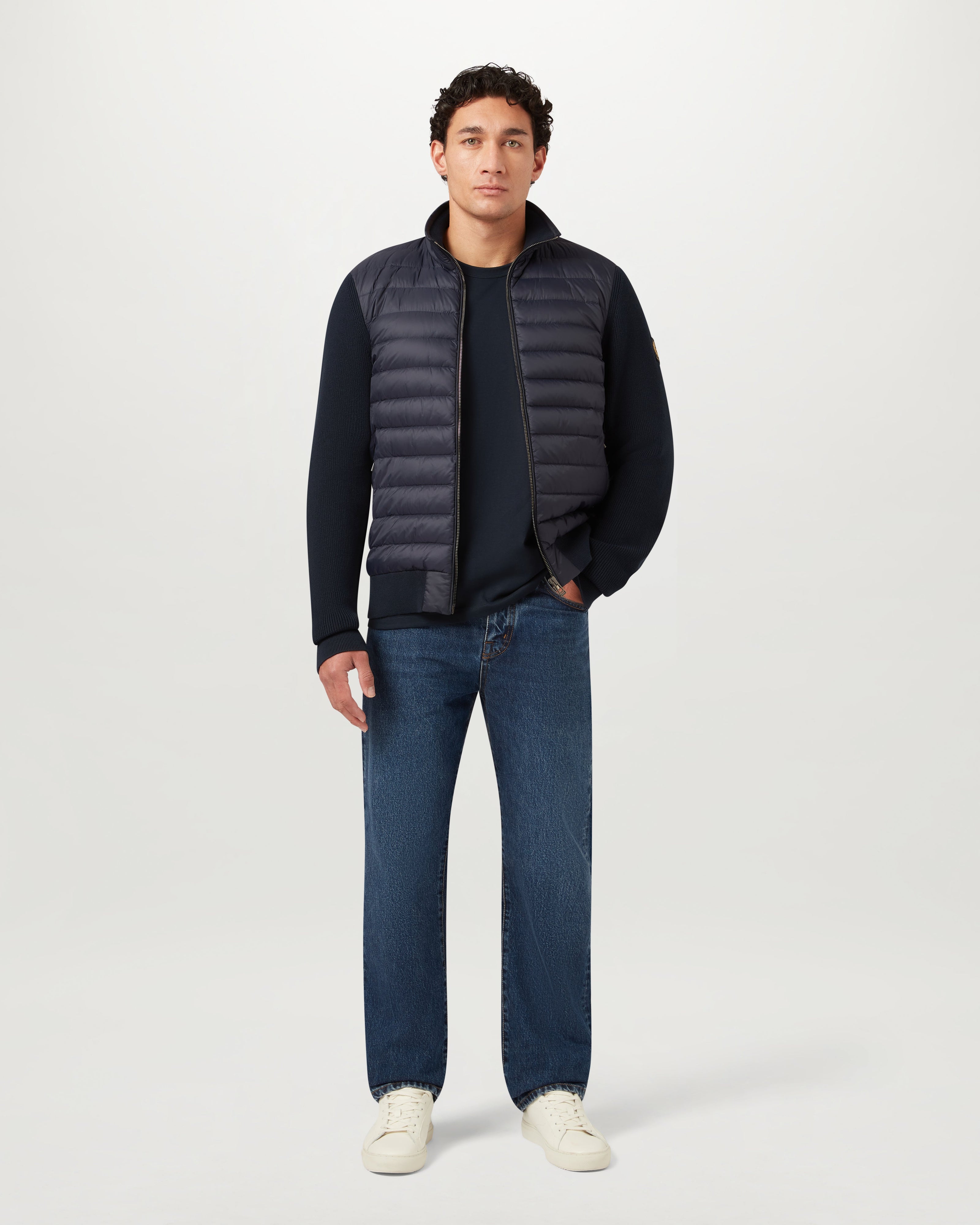 KONTROLL-STRICKJACKE - Dunkles Tintenblau