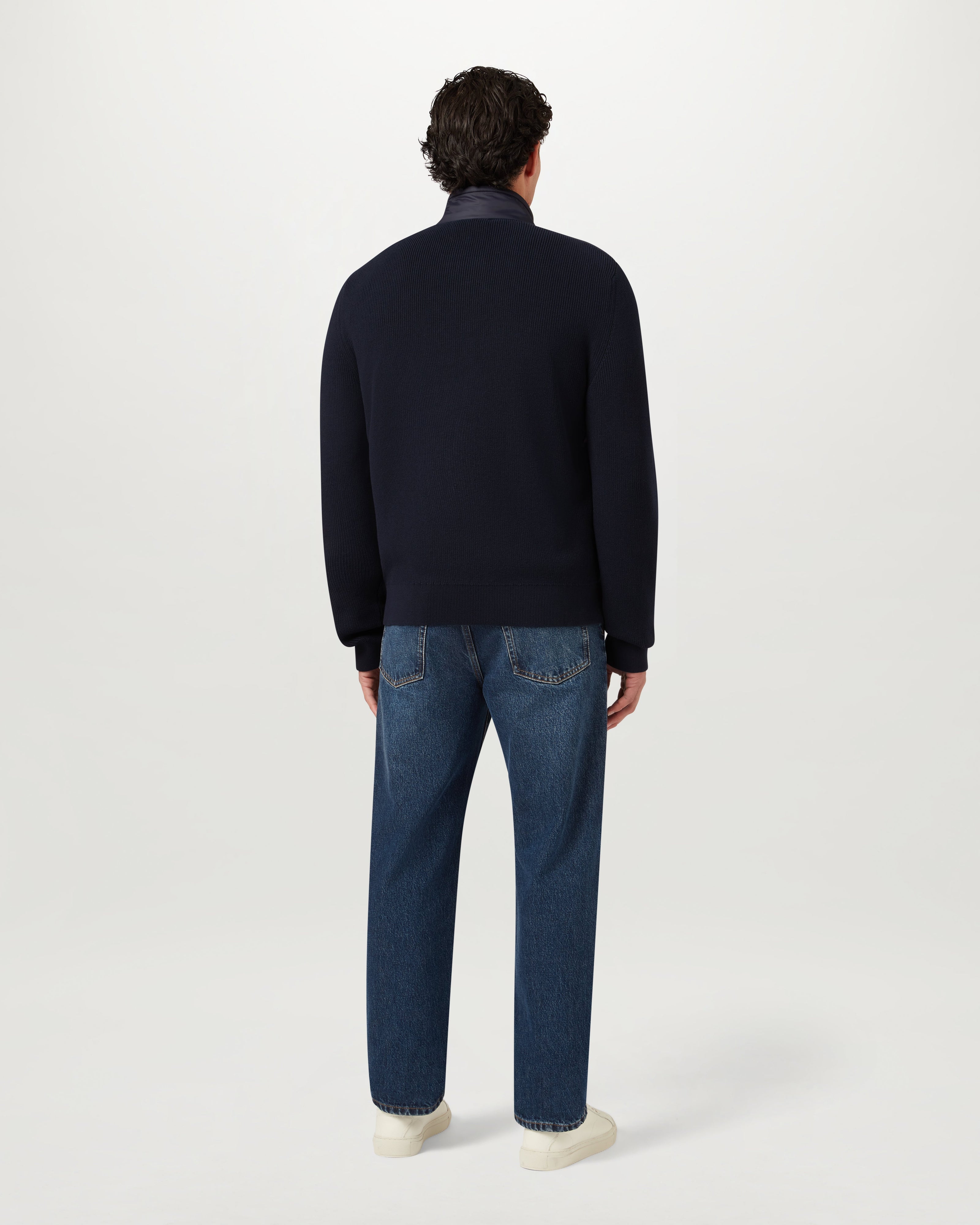 KONTROLL-STRICKJACKE - Dunkles Tintenblau