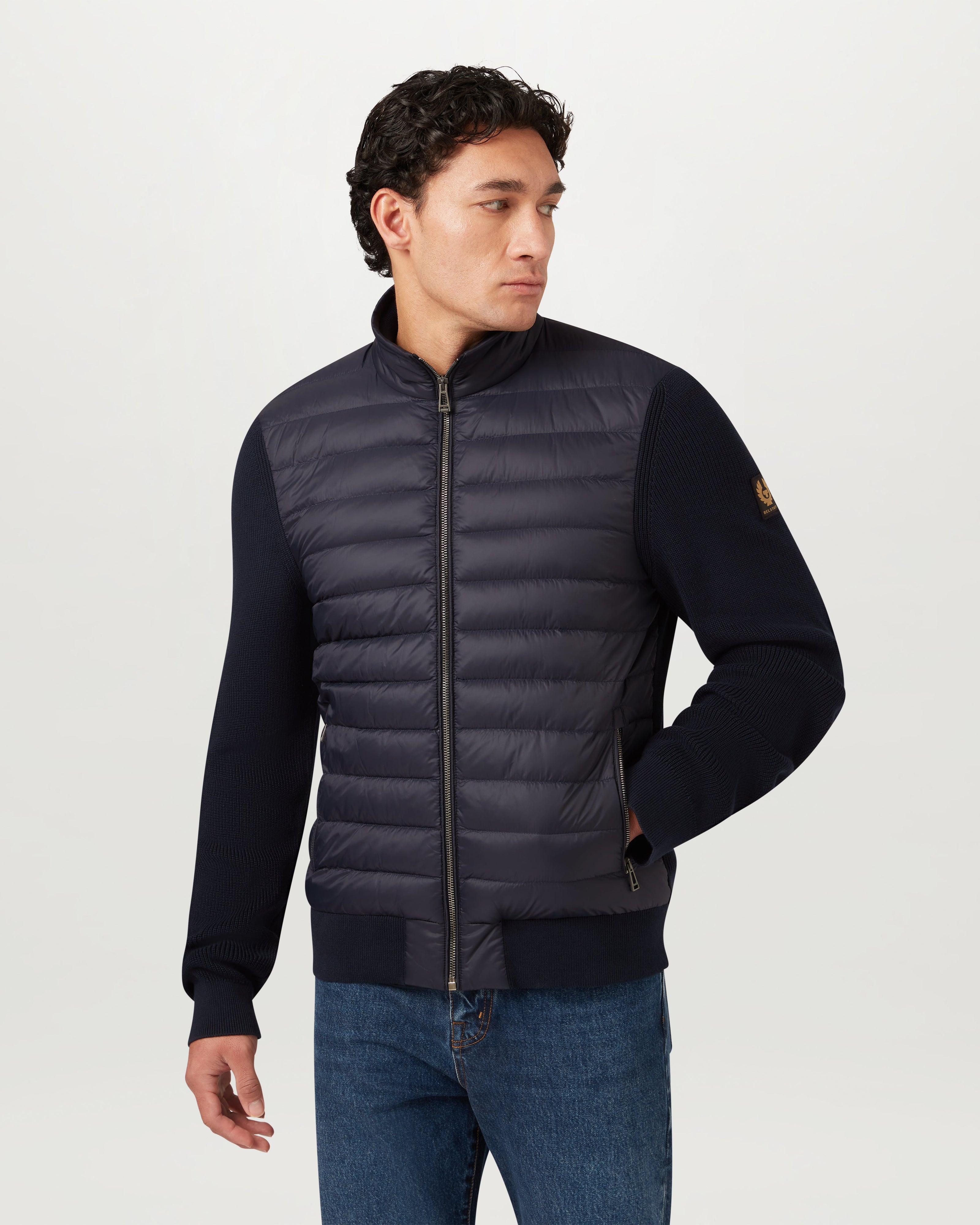 KONTROLL-STRICKJACKE - Dunkles Tintenblau