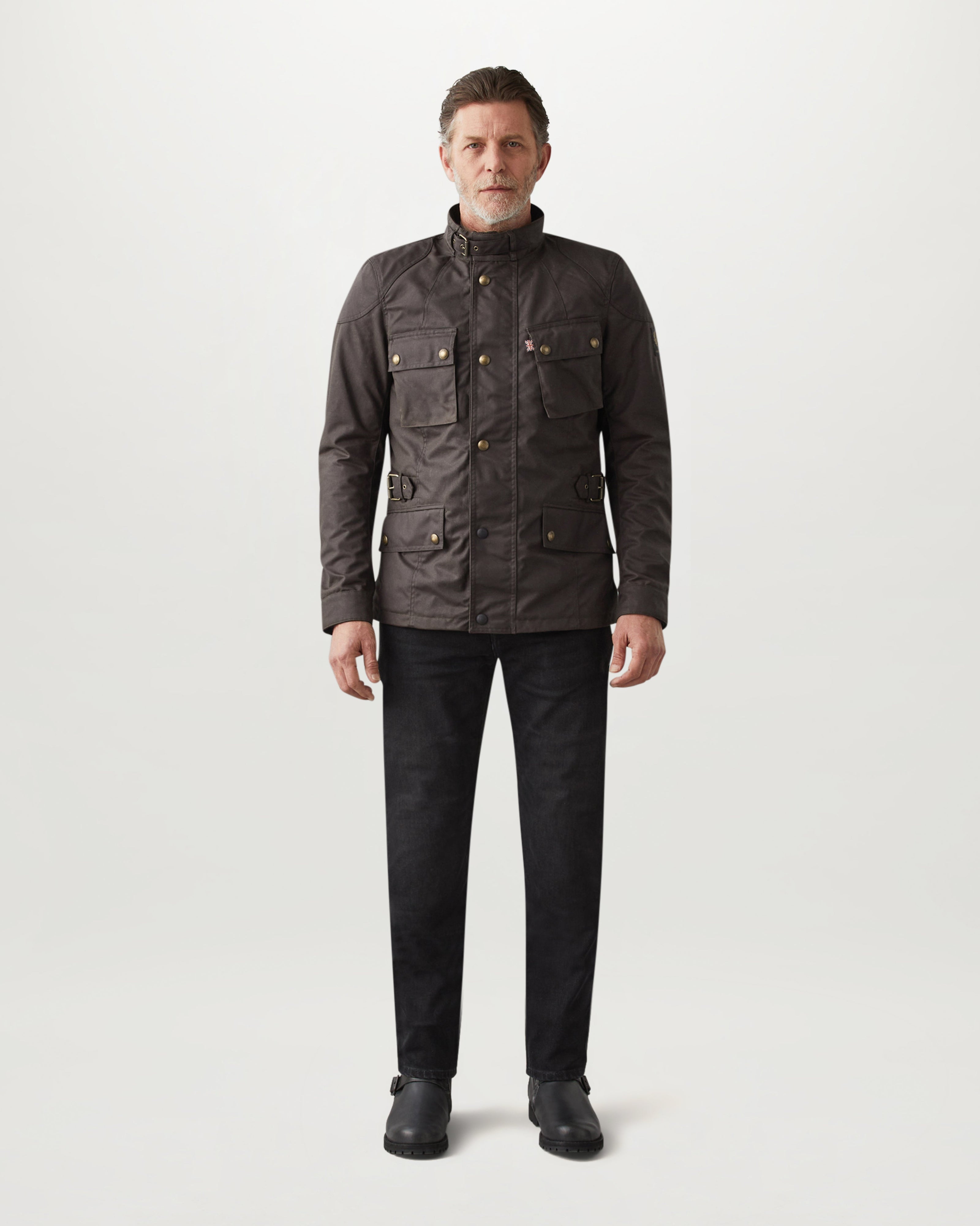 VESTE MOTARD CROSBY - Brun acajou