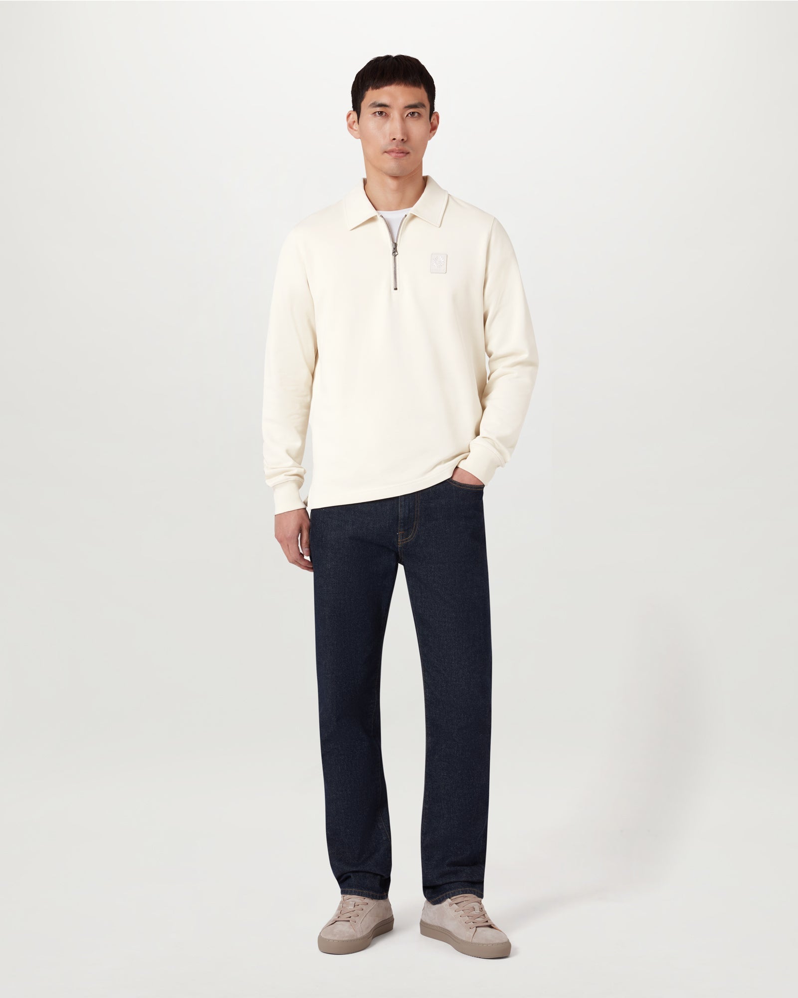 CURATOR COLLARED SWEATSHIRT - Silver Birch