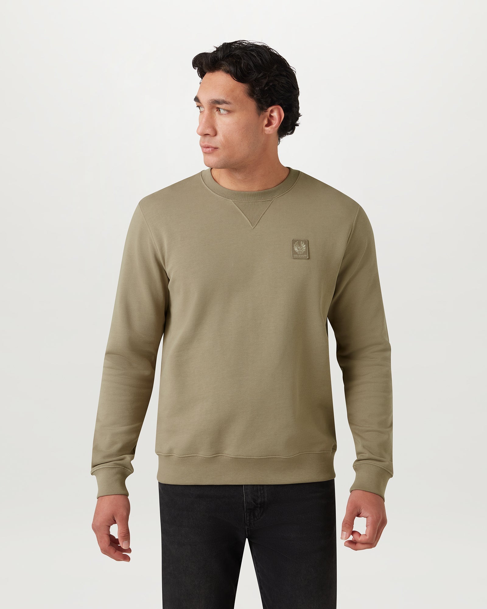 CURATOR RUNDHALS-SWEATSHIRT - Tarngrün
