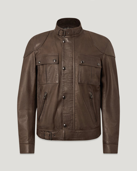 ジャケット・アウター BELSTAFF LEATHER JACKET DARK SAND GANGSTER_JACKET_DARK_DUSTY_TAU