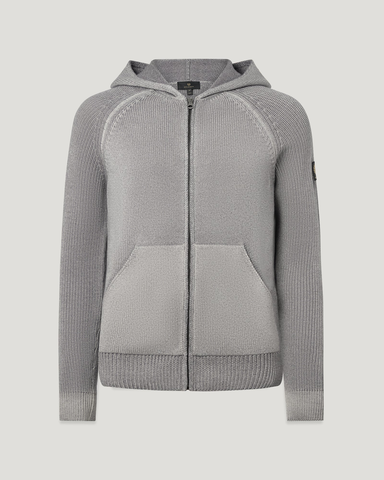 CARDIGAN ASPECT TINTO IN CAPO CON ZIP INTERA - Cemento