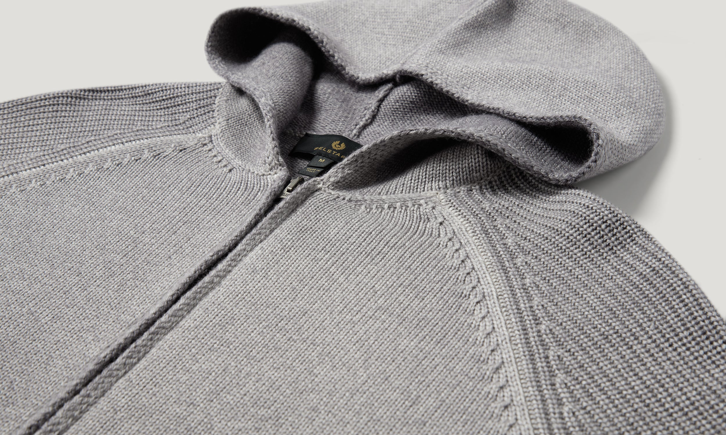 CARDIGAN ASPECT TINTO IN CAPO CON ZIP INTERA - Cemento