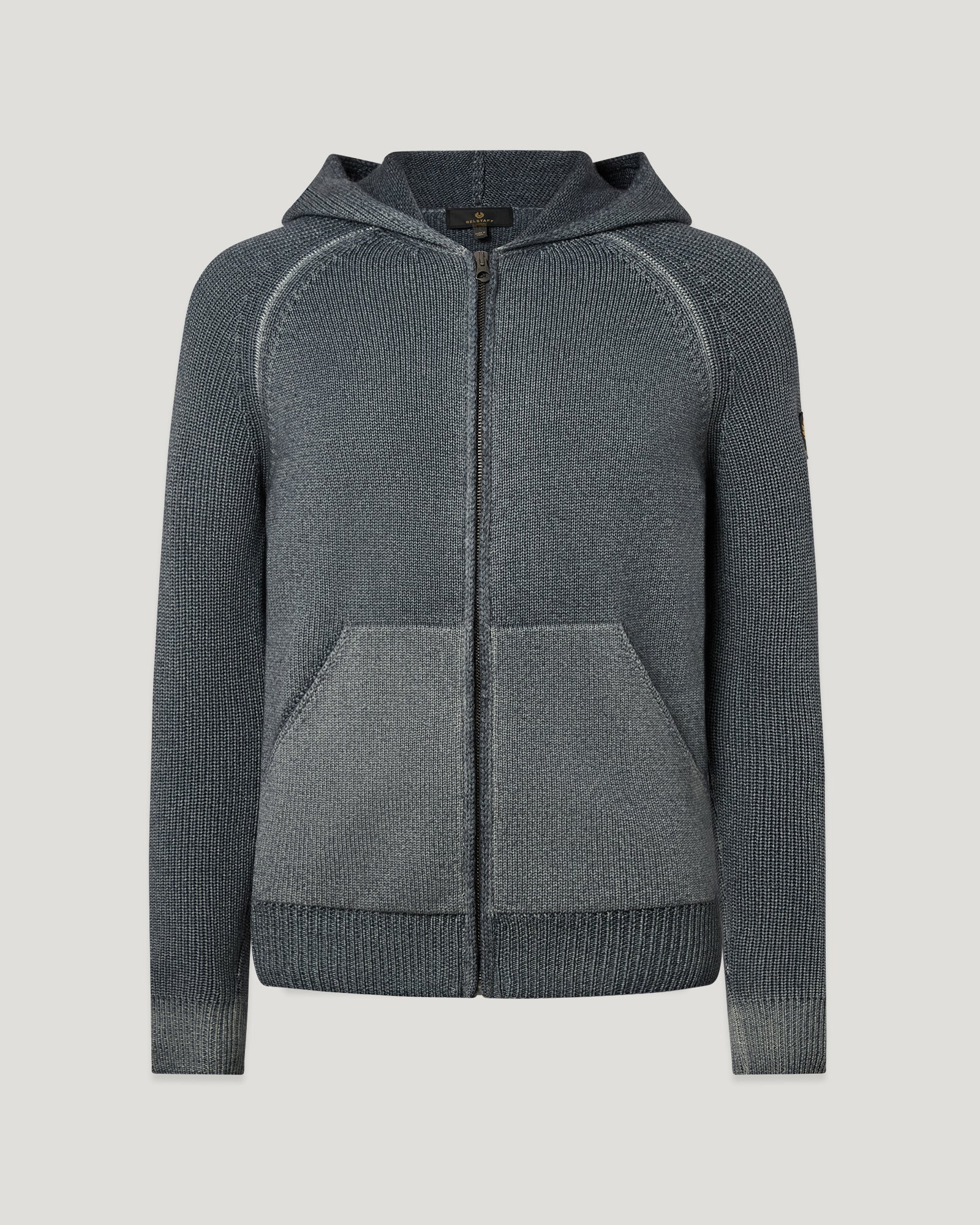 CARDIGAN ASPECT TINTO IN CAPO CON ZIP INTERA - Petrolio