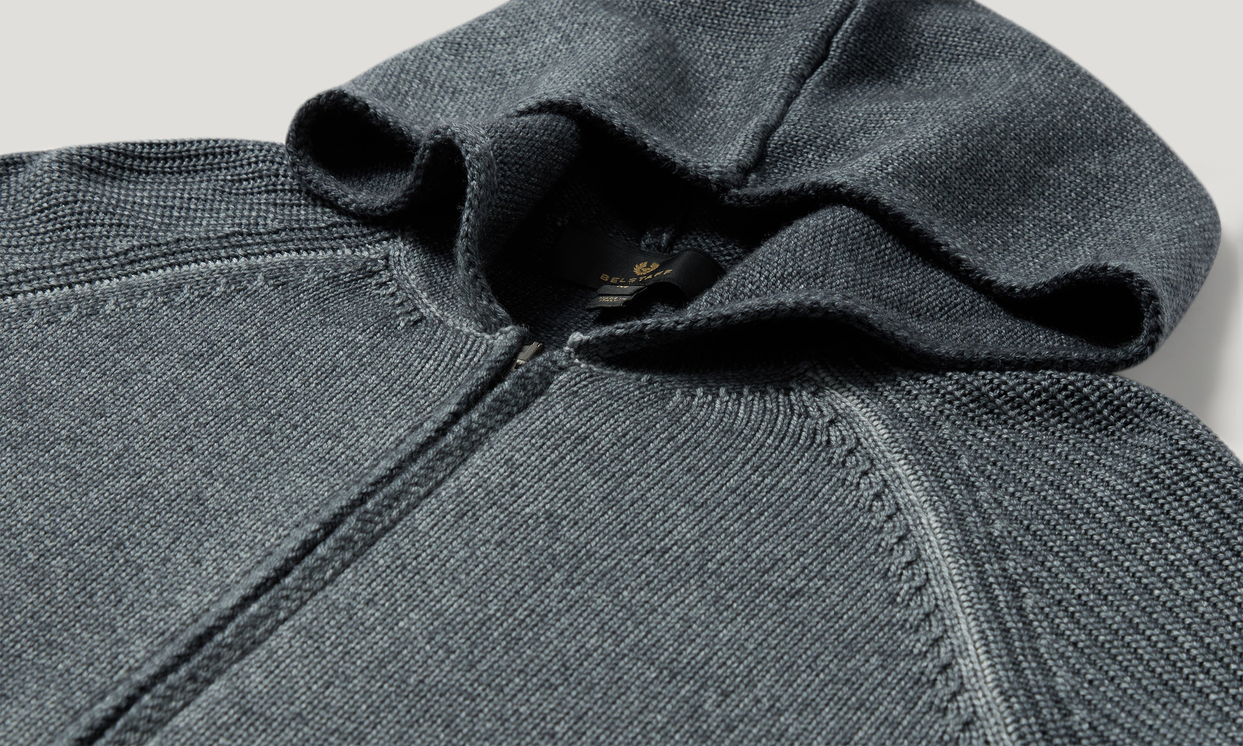 CARDIGAN ASPECT TINTO IN CAPO CON ZIP INTERA - Petrolio
