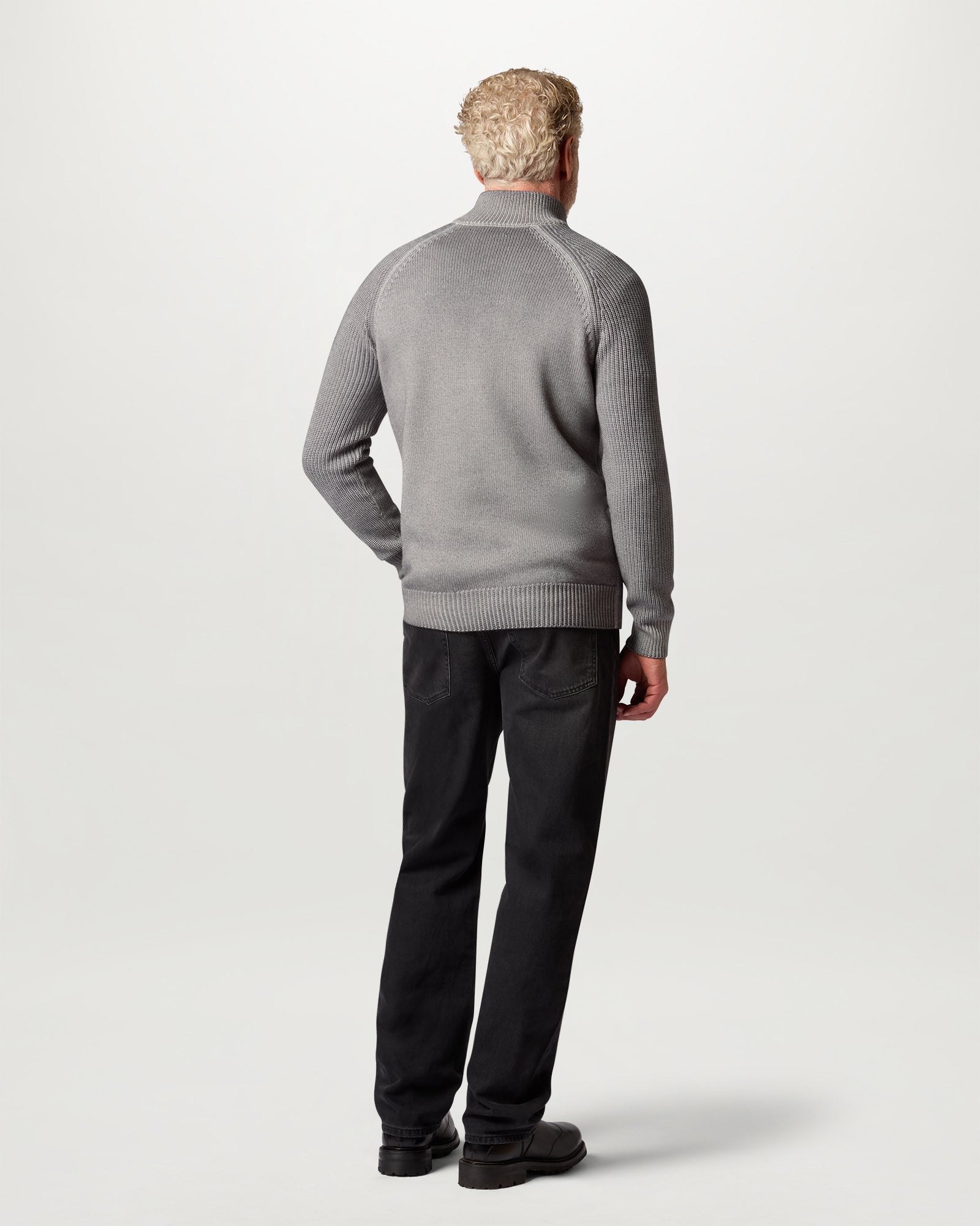 GARMENT DYE ASPECT QUARTER ZIP - Concrete