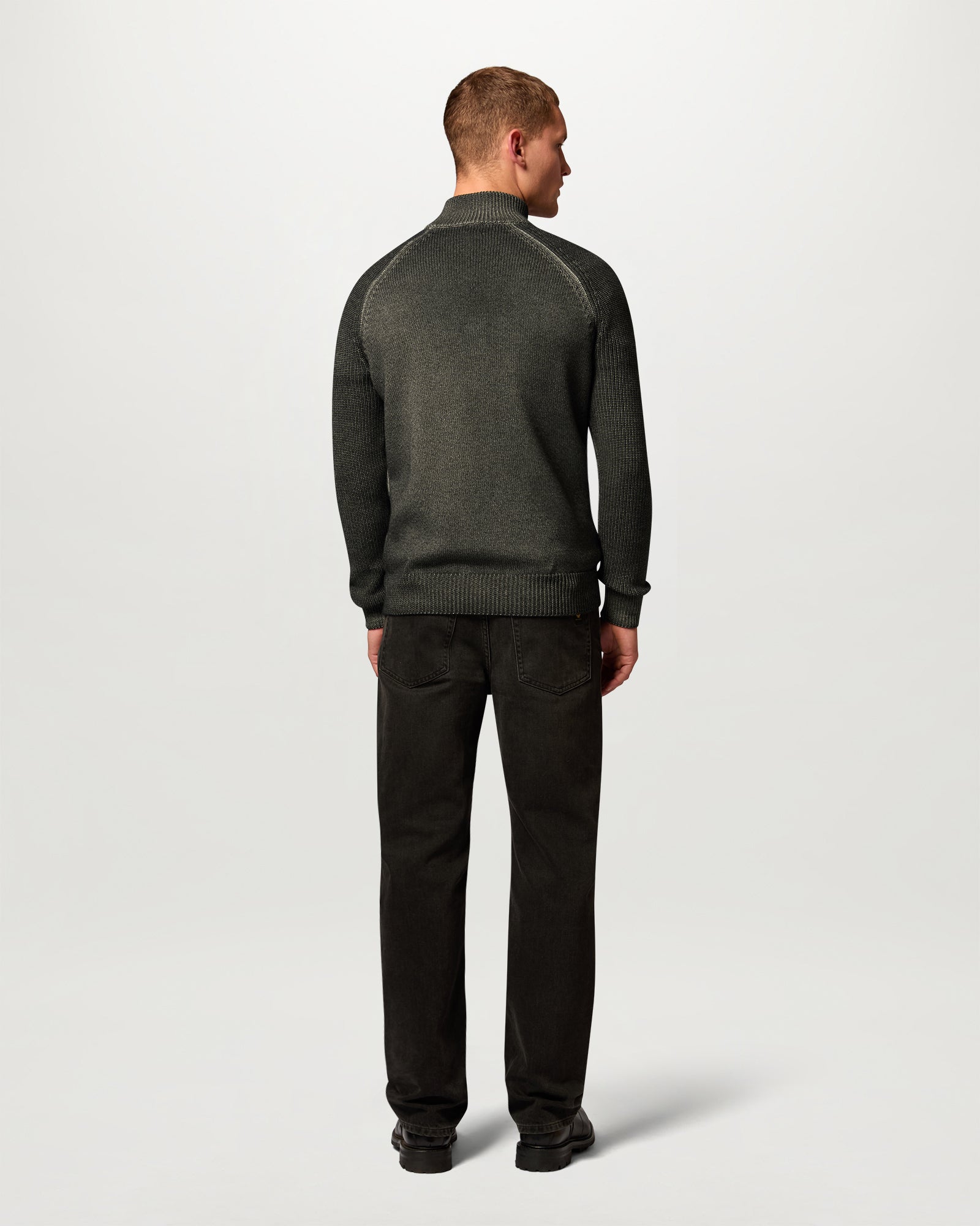 GARMENT DYE ASPECT QUARTER ZIP - Khaki Green