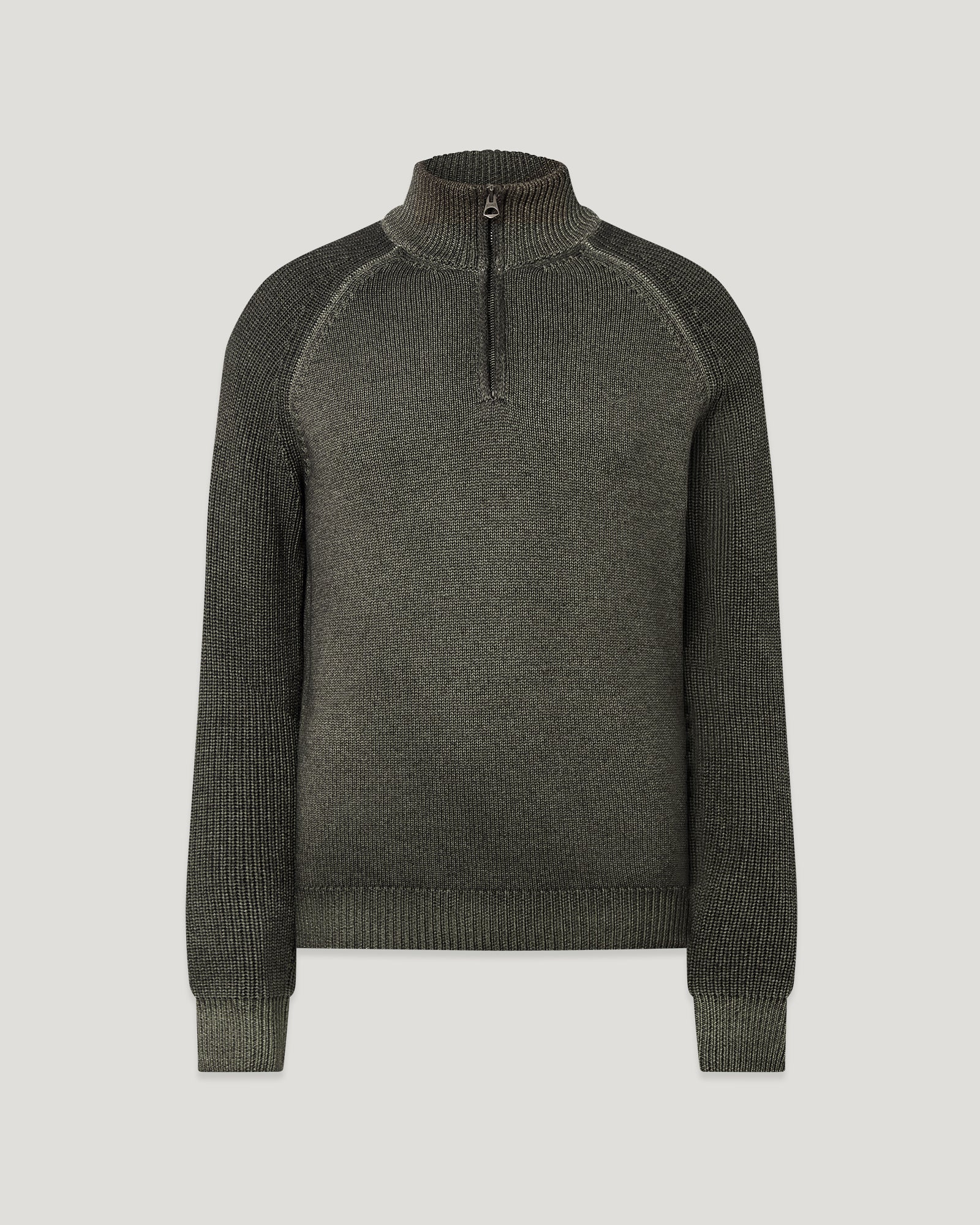 GARMENT DYE ASPECT QUARTER ZIP - Khaki Green