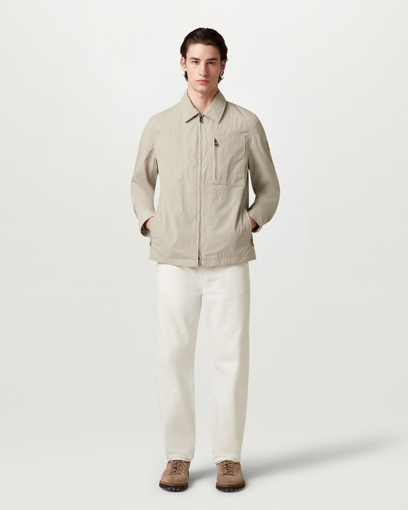 GRID OVERSHIRT - Dark Sand