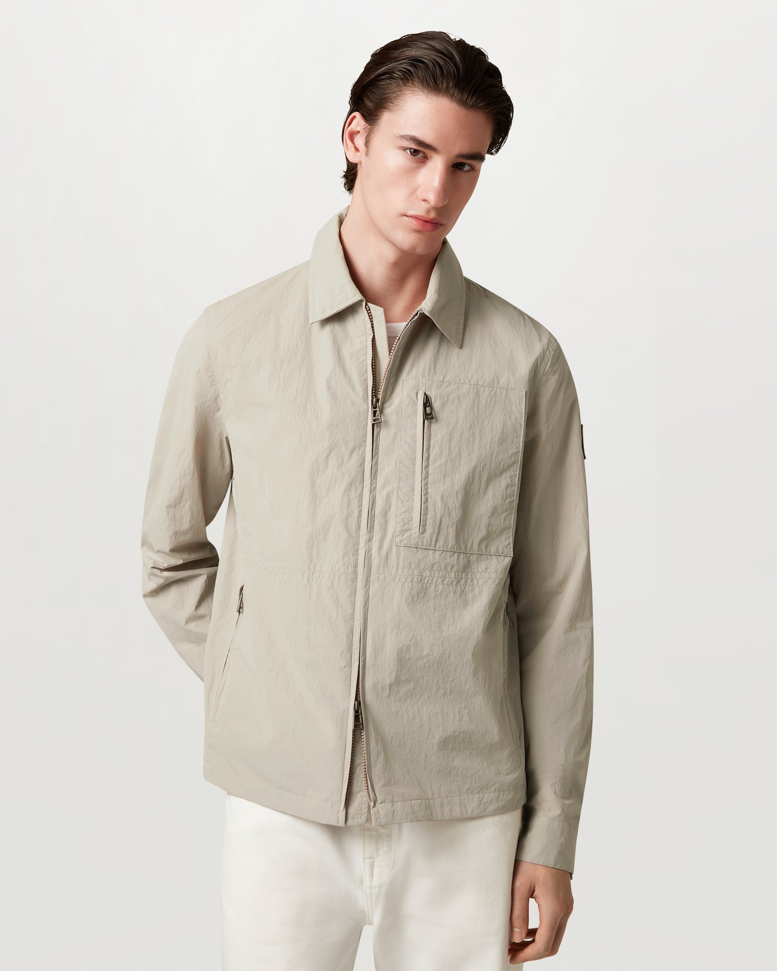 GRID OVERSHIRT - Dark Sand