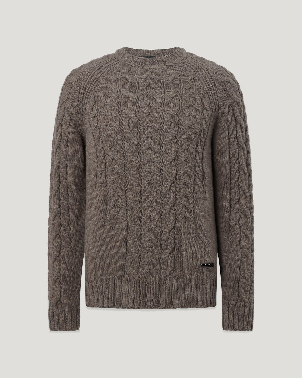 HARROW CABLE KNIT CREW - Dusty Taupe