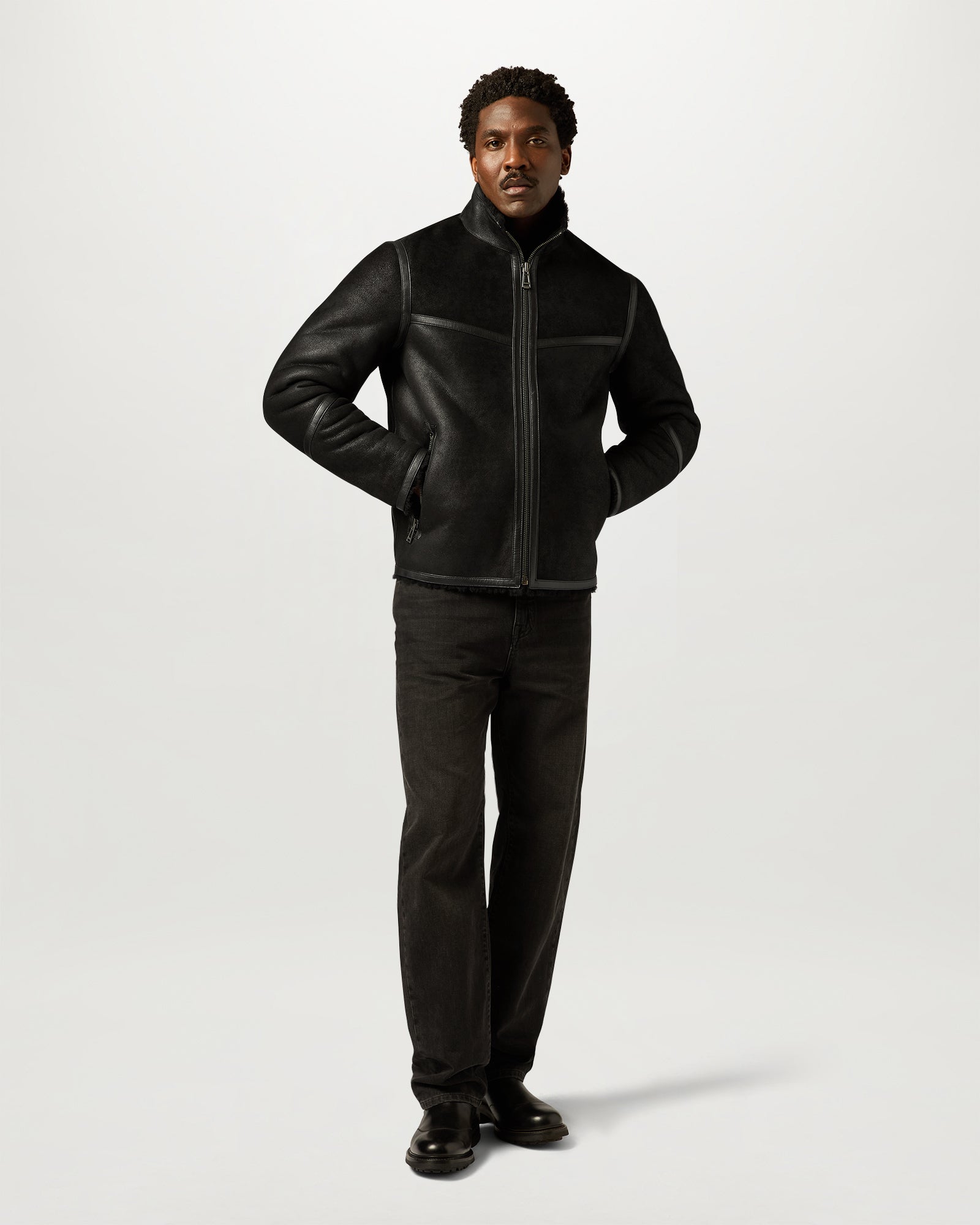VESTE EN SHEARLING HIGHLAND - Noir