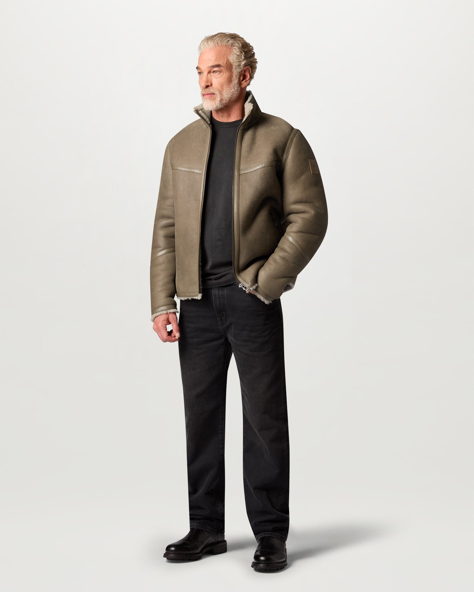 VESTE EN SHEARLING HIGHLAND - Taupe foncé