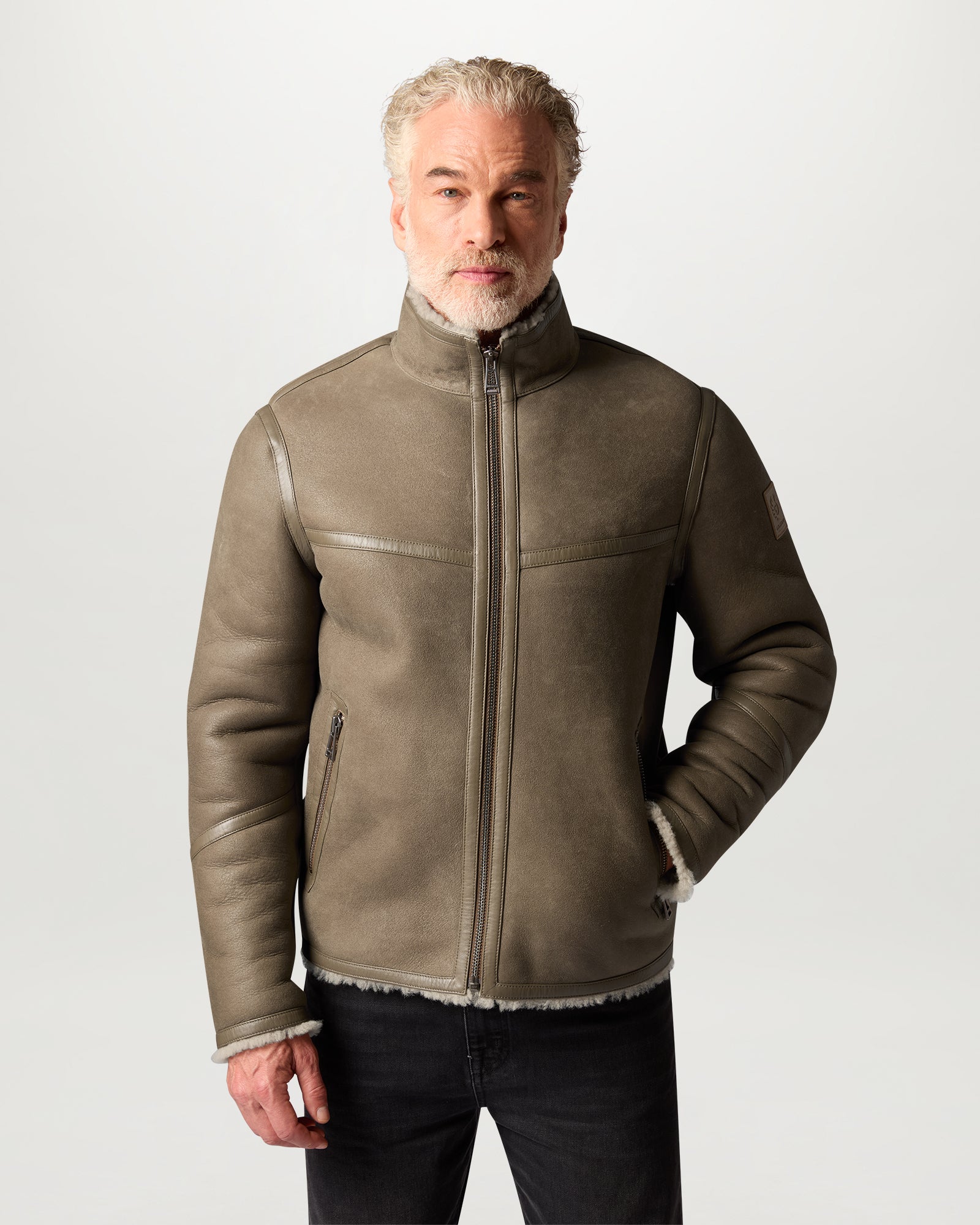 VESTE EN SHEARLING HIGHLAND - Taupe foncé